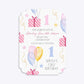 Personalised Girls First Birthday Deco Invitation Glitter