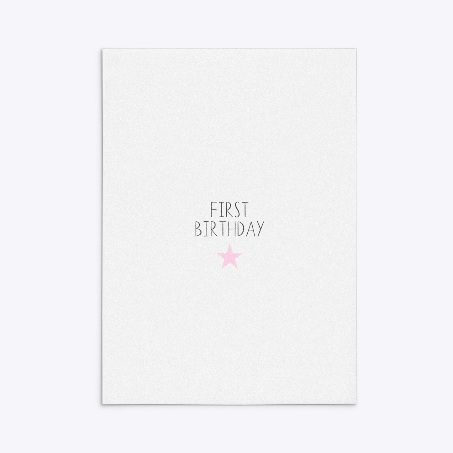 Personalised Girls First Birthday Rectangle Invitation Glitter Back Image