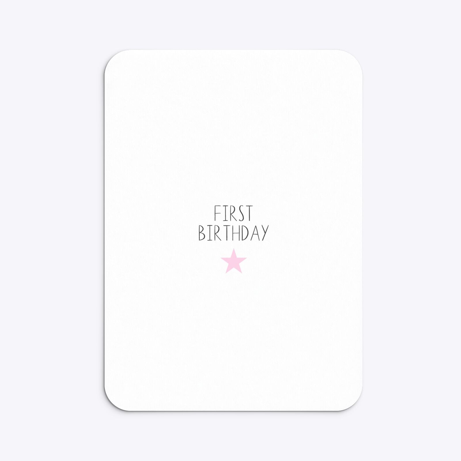 Personalised Girls First Birthday Rounded Invitation Matte Paper Back Image