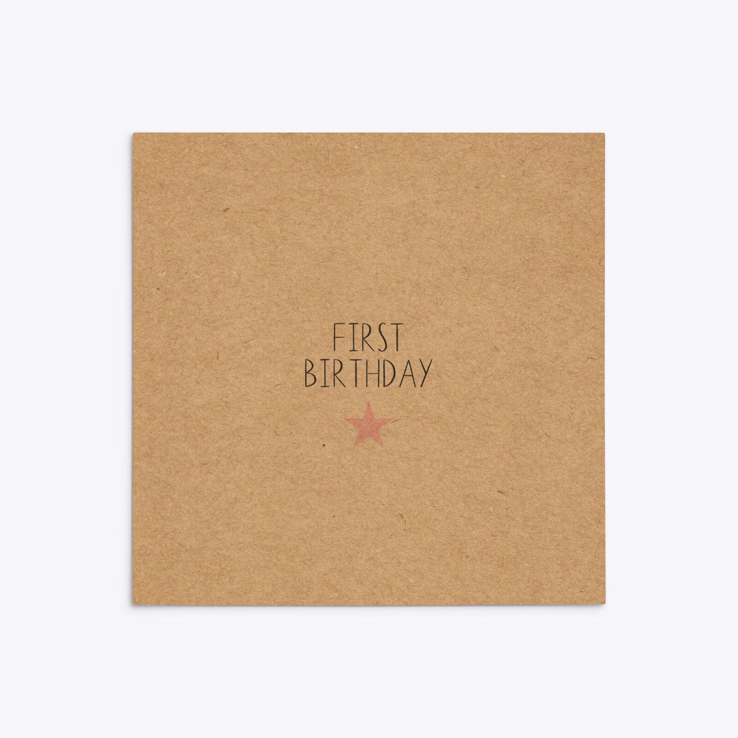 Personalised Girls First Birthday Square 5 25x5 25 Invitation Kraft Back Image