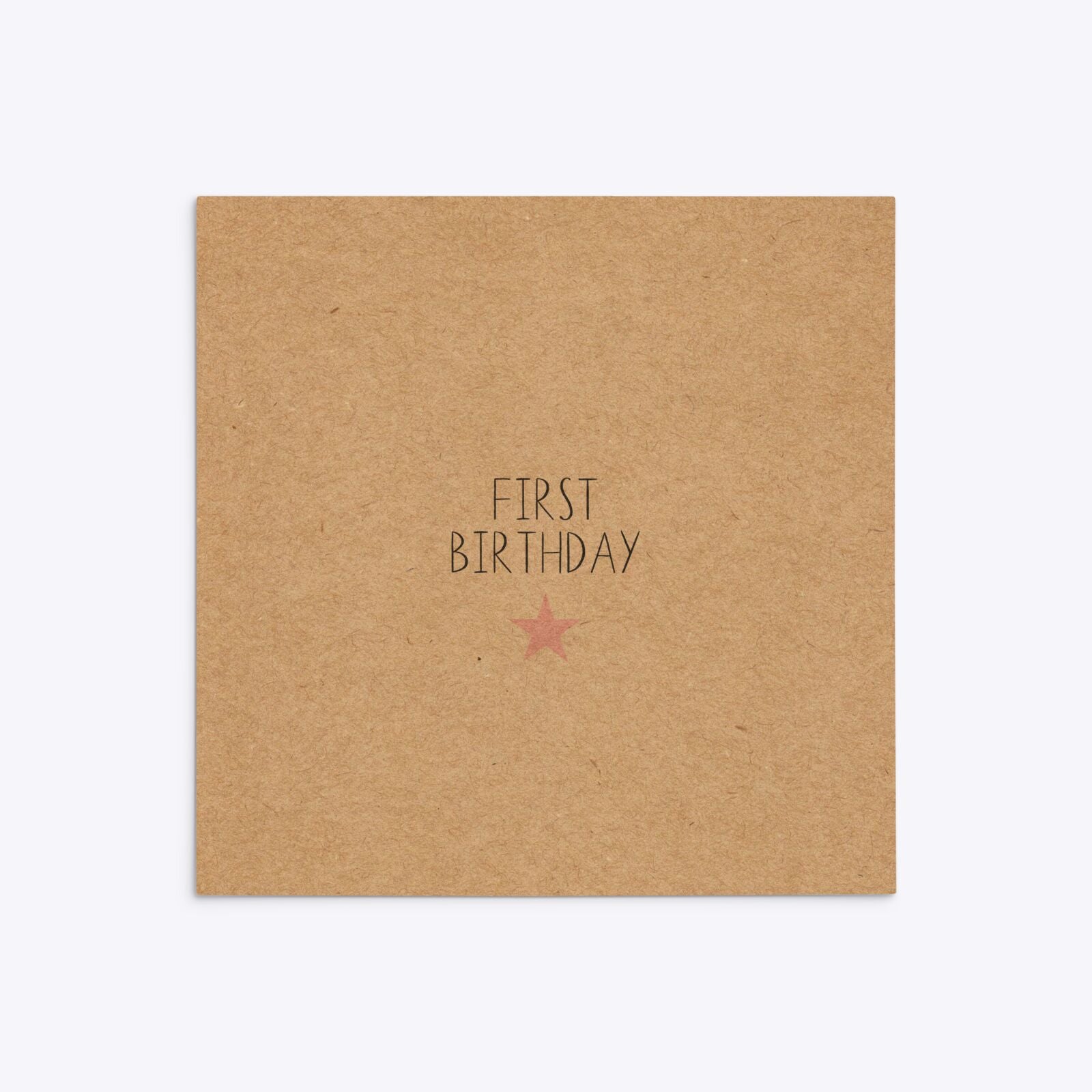 Personalised Girls First Birthday Square 5 25x5 25 Invitation Kraft Back Image