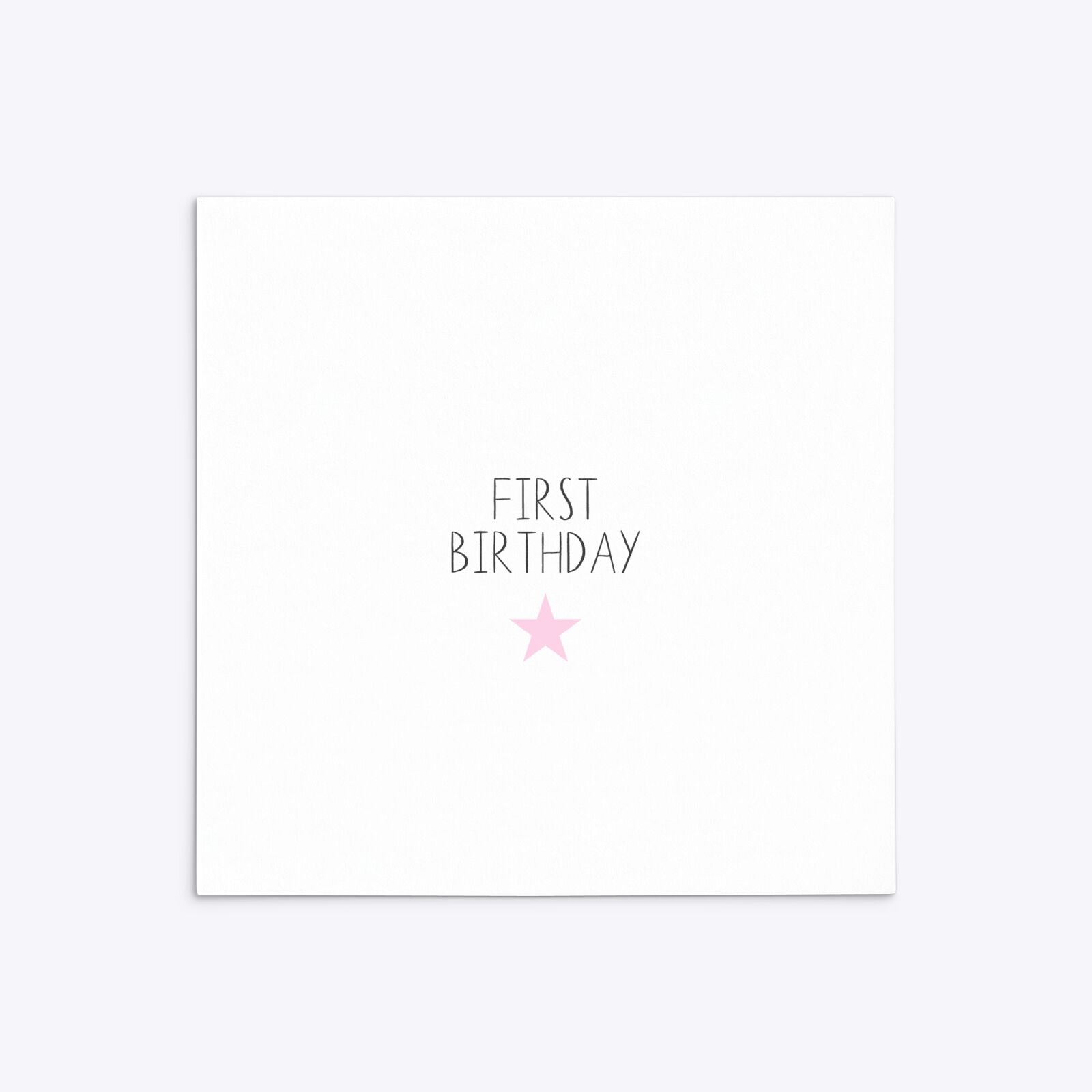 Personalised Girls First Birthday Square 5 25x5 25 Invitation Matte Paper Back Image