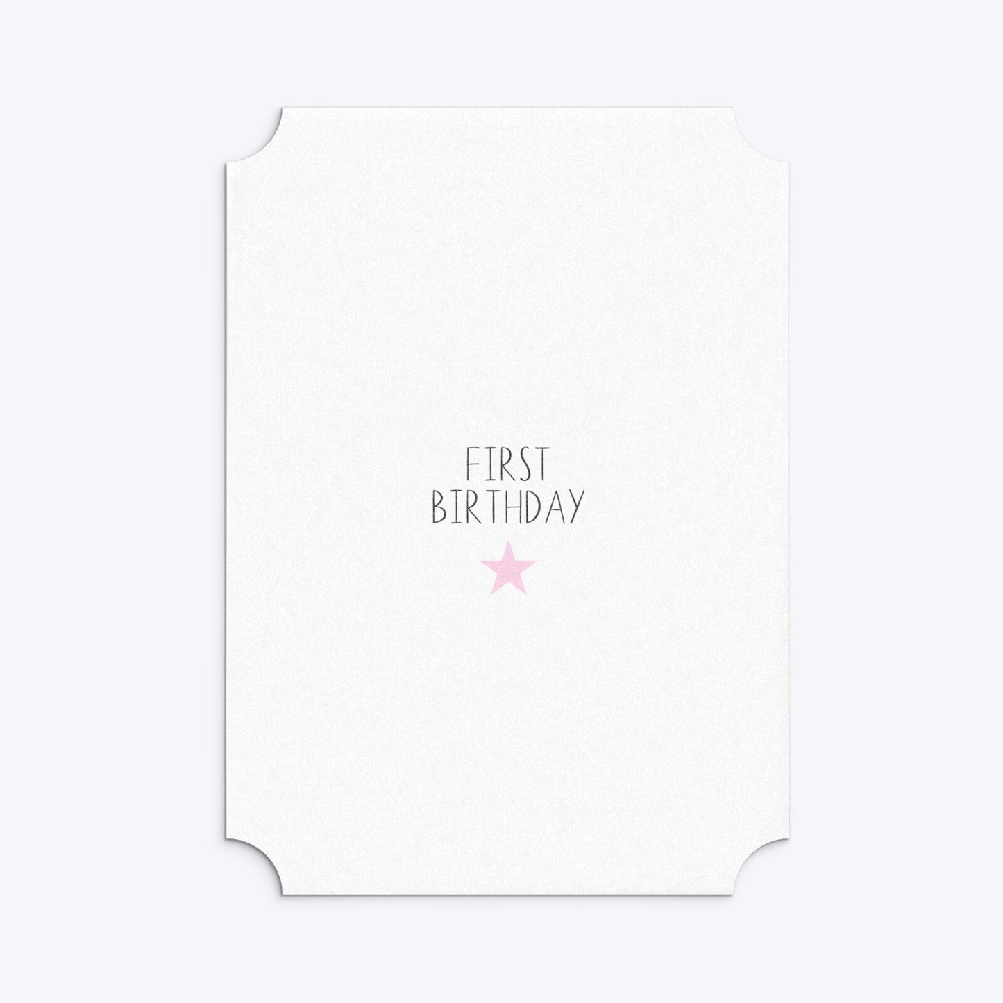 Personalised Girls First Birthday Ticket Invitation Glitter Back Image