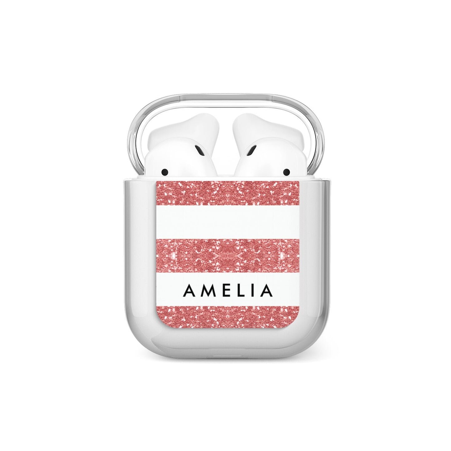 Personalised Glitter Effect Name Initials AirPods Case