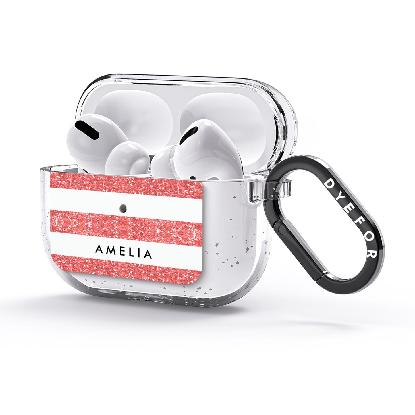 Personalised Glitter Effect Name Initials AirPods Glitter Case 3rd Gen Side Image