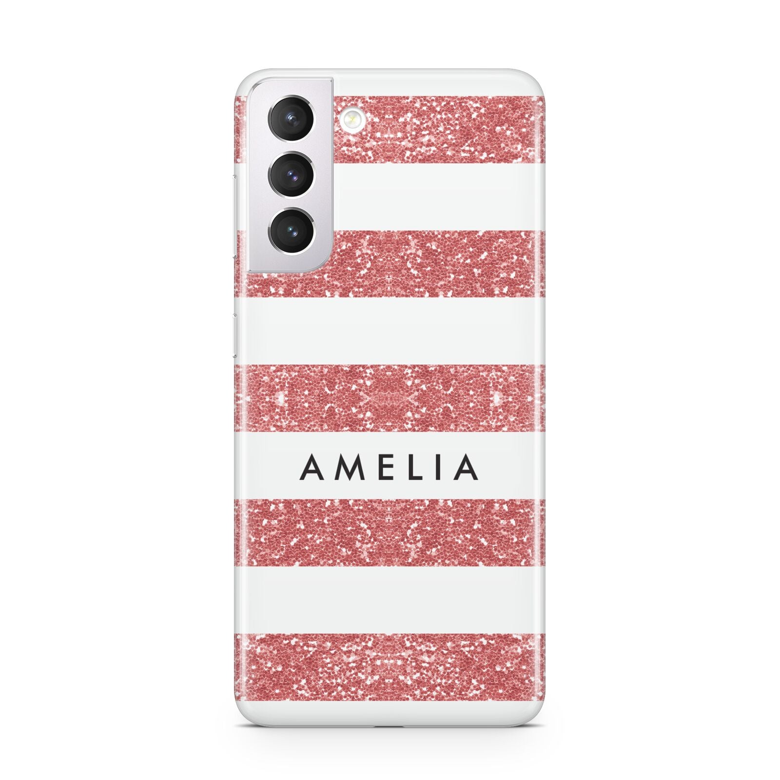 Personalised Glitter Effect Name Initials Samsung S21 Case