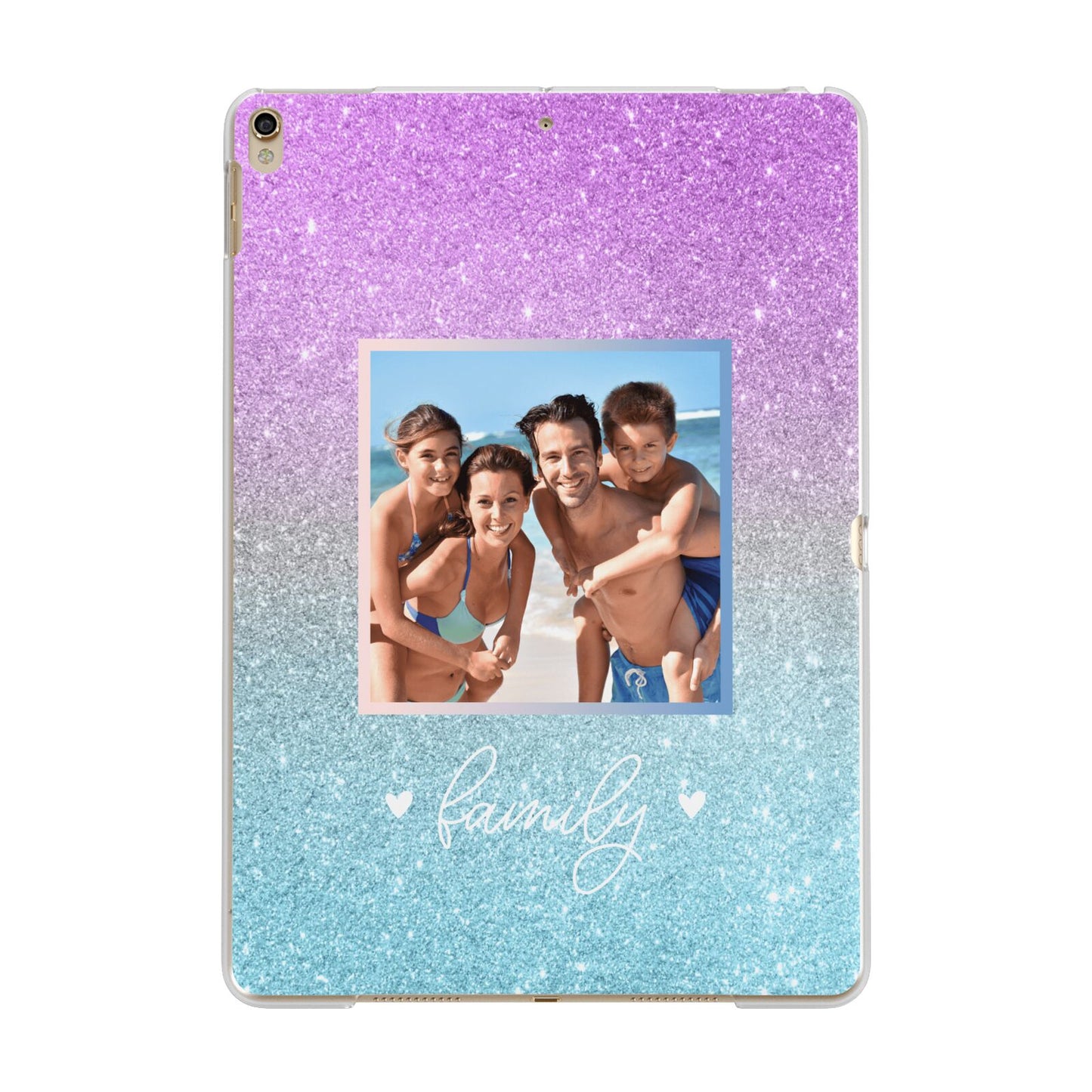 Personalised Glitter Photo Apple iPad Gold Case