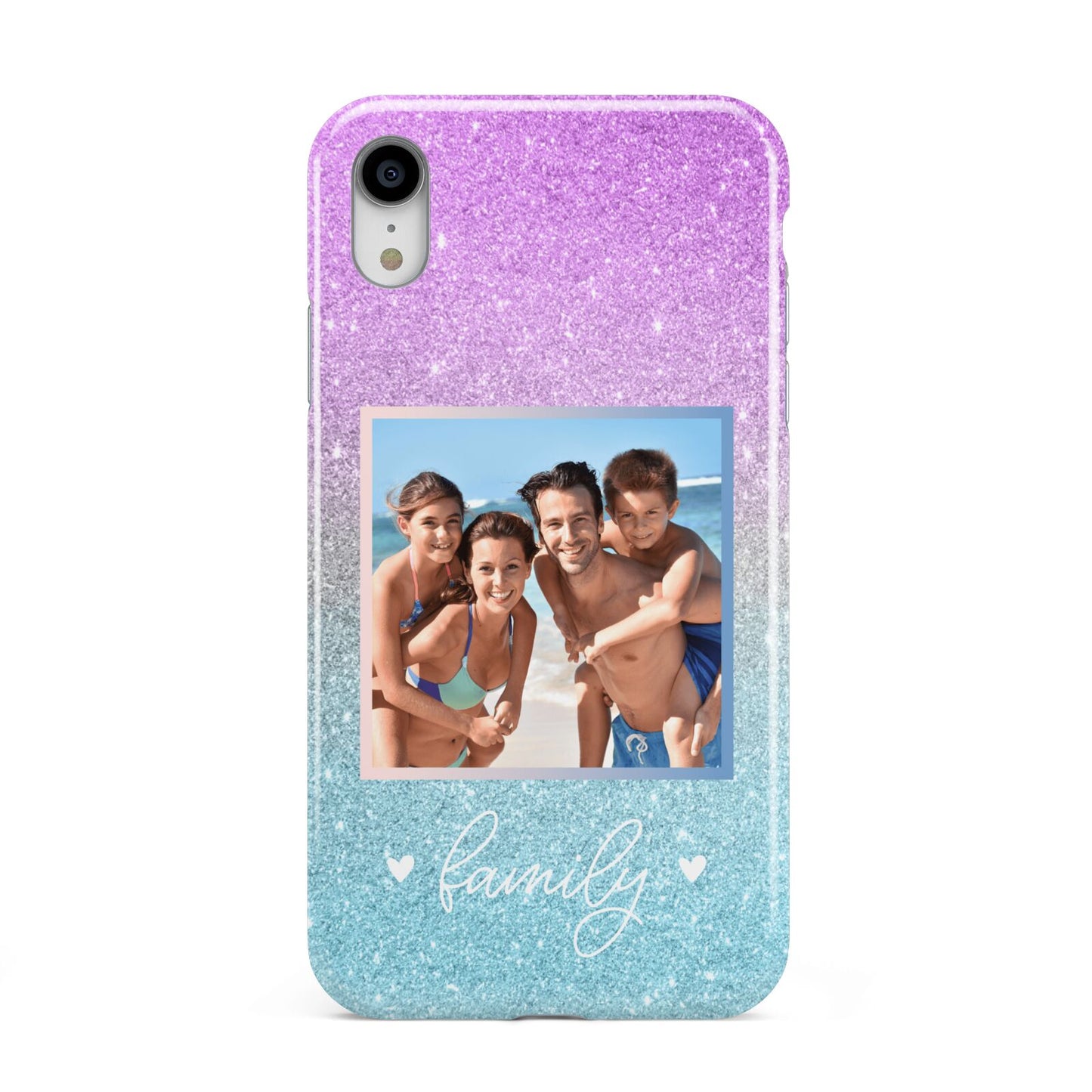 Personalised Glitter Photo Apple iPhone XR White 3D Tough Case