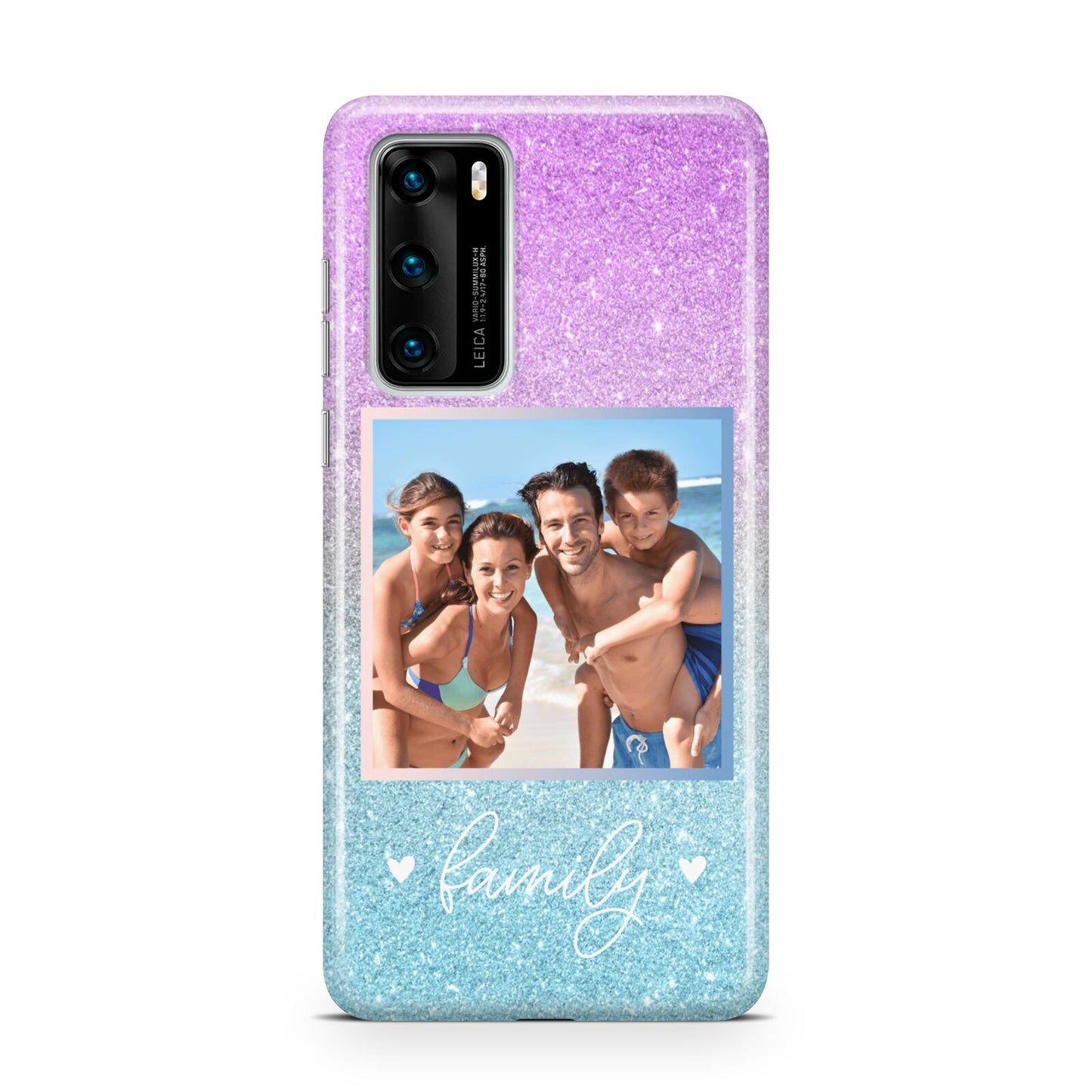 Personalised Glitter Photo Huawei P40 Phone Case