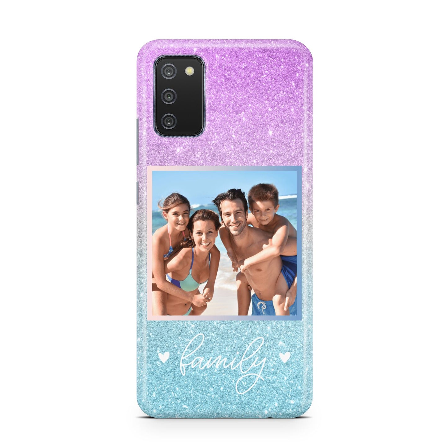 Personalised Glitter Photo Samsung A02s Case