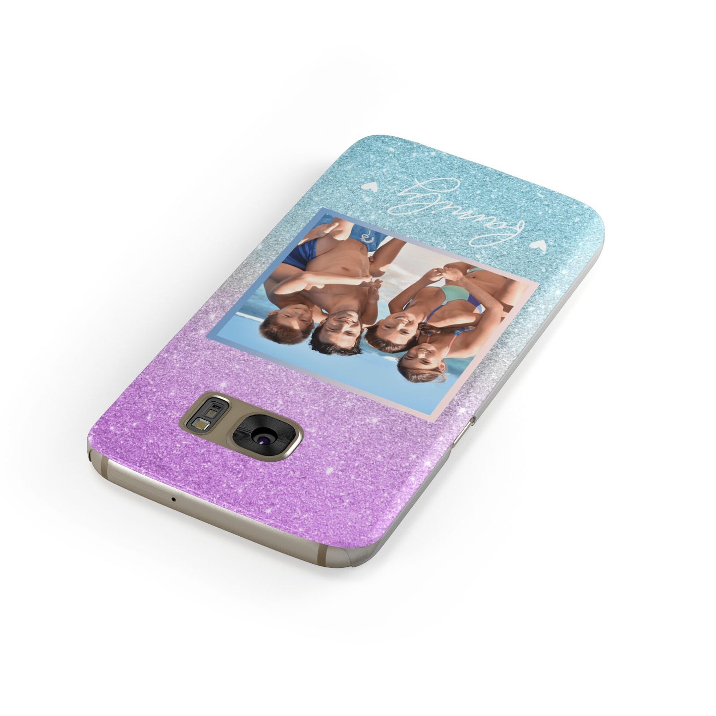 Personalised Glitter Photo Samsung Galaxy Case Front Close Up