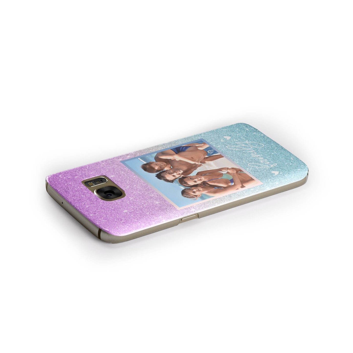 Personalised Glitter Photo Samsung Galaxy Case Side Close Up