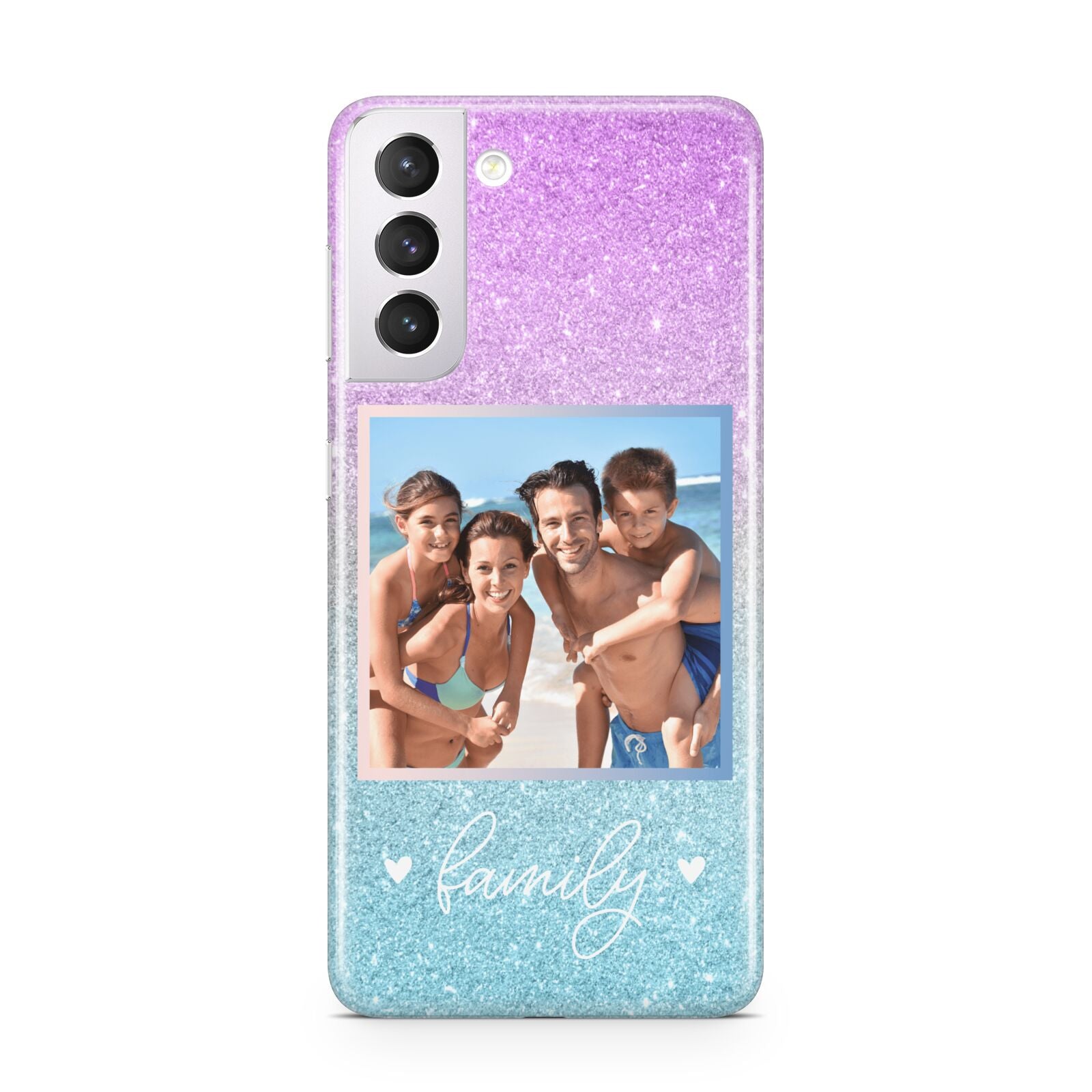 Personalised Glitter Photo Samsung S21 Case