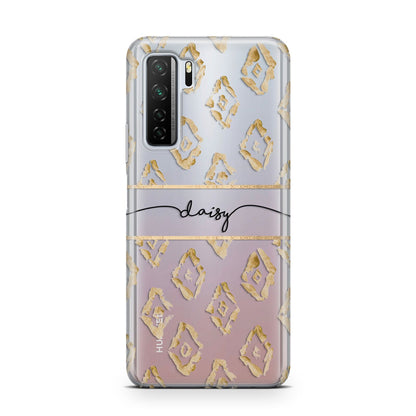 Personalised Gold Aztec Huawei P40 Lite 5G Phone Case