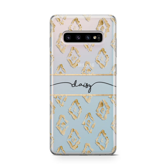 Personalised Gold Aztec Protective Samsung Galaxy Case