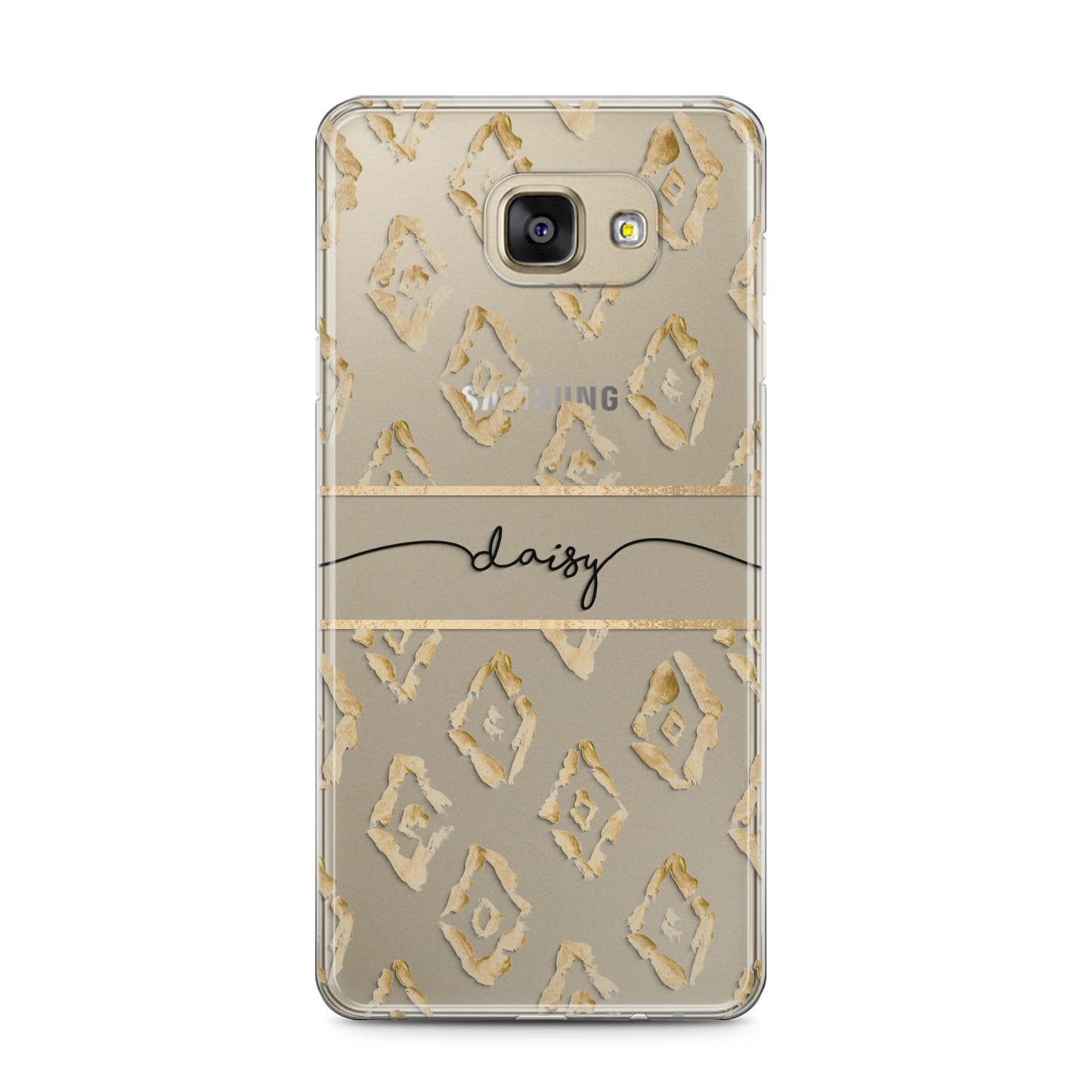 Personalised Gold Aztec Samsung Galaxy A5 2016 Case on gold phone