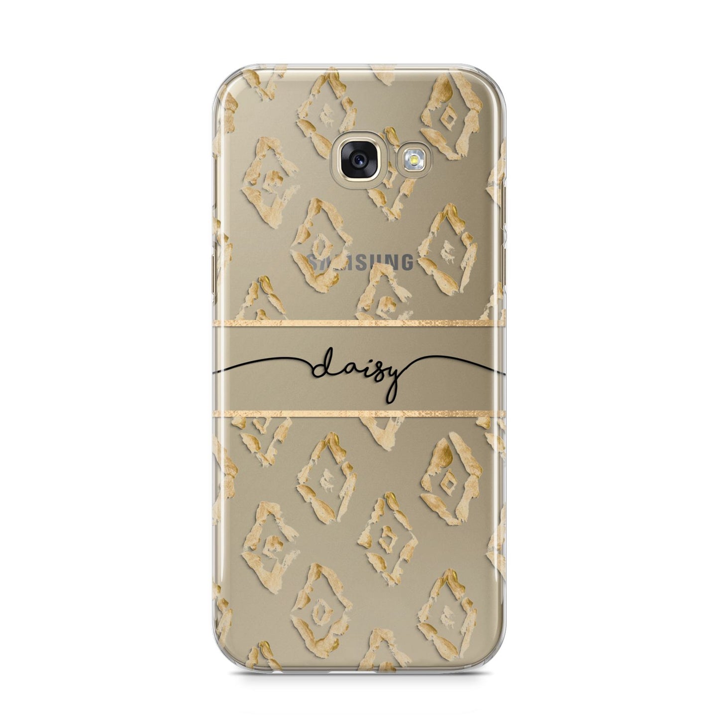 Personalised Gold Aztec Samsung Galaxy A5 2017 Case on gold phone