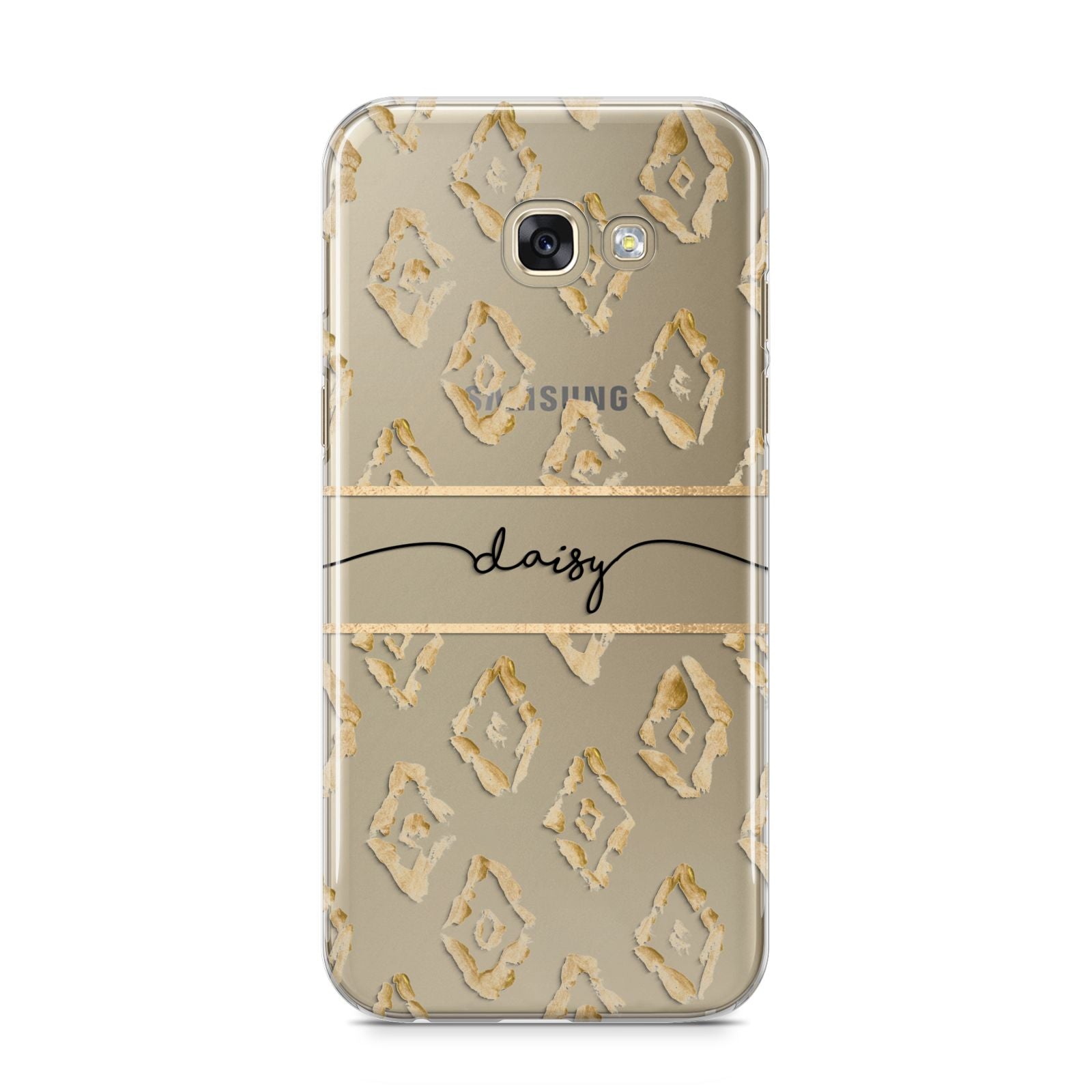 Personalised Gold Aztec Samsung Galaxy A5 2017 Case on gold phone