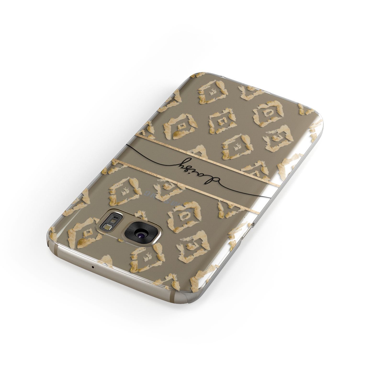 Personalised Gold Aztec Samsung Galaxy Case Front Close Up