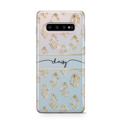 Personalised Gold Aztec Samsung Galaxy S10 Case