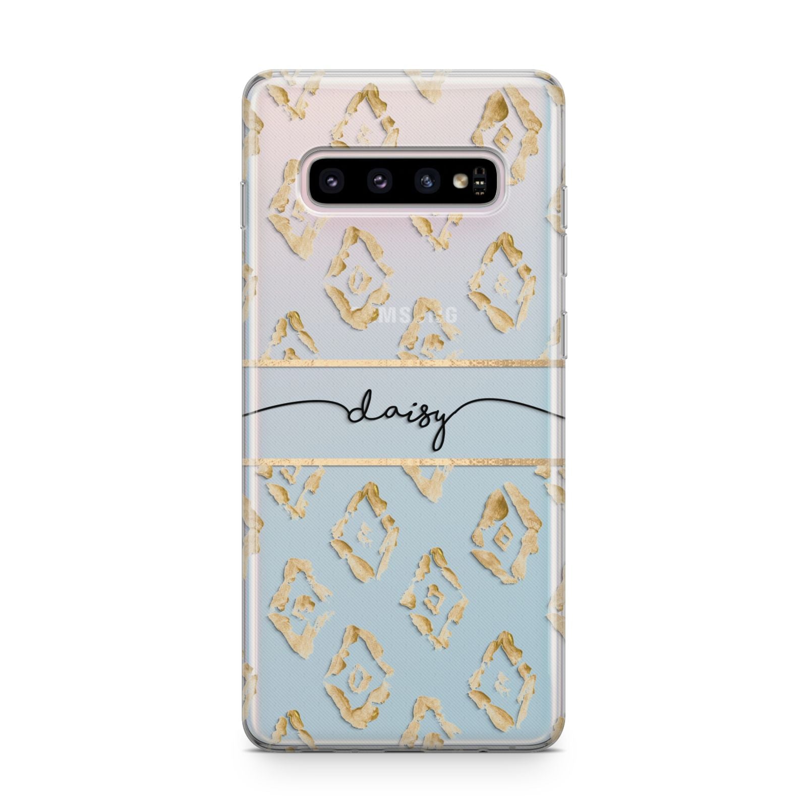 Personalised Gold Aztec Samsung Galaxy S10 Plus Case