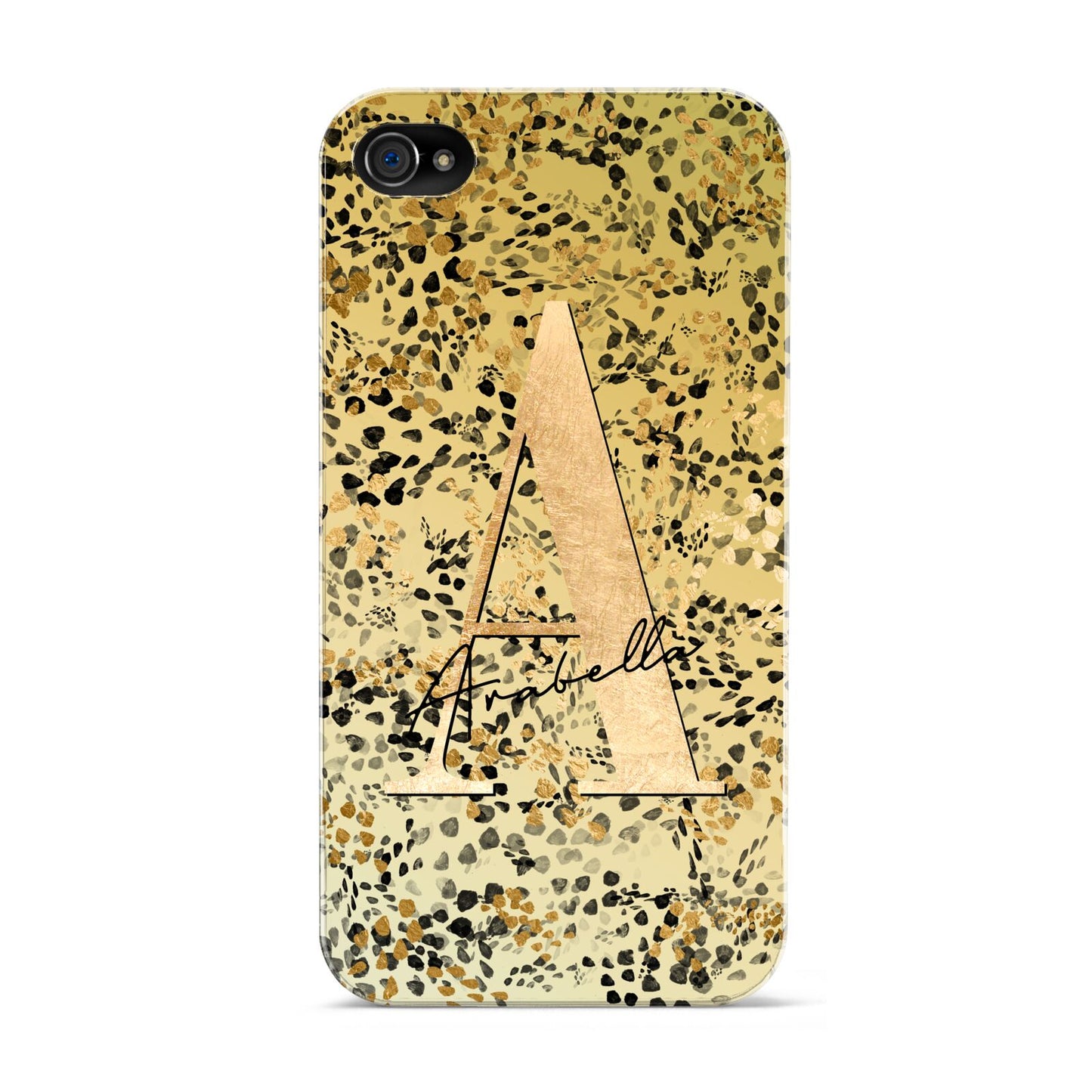 Personalised Gold Black Cheetah Apple iPhone 4s Case