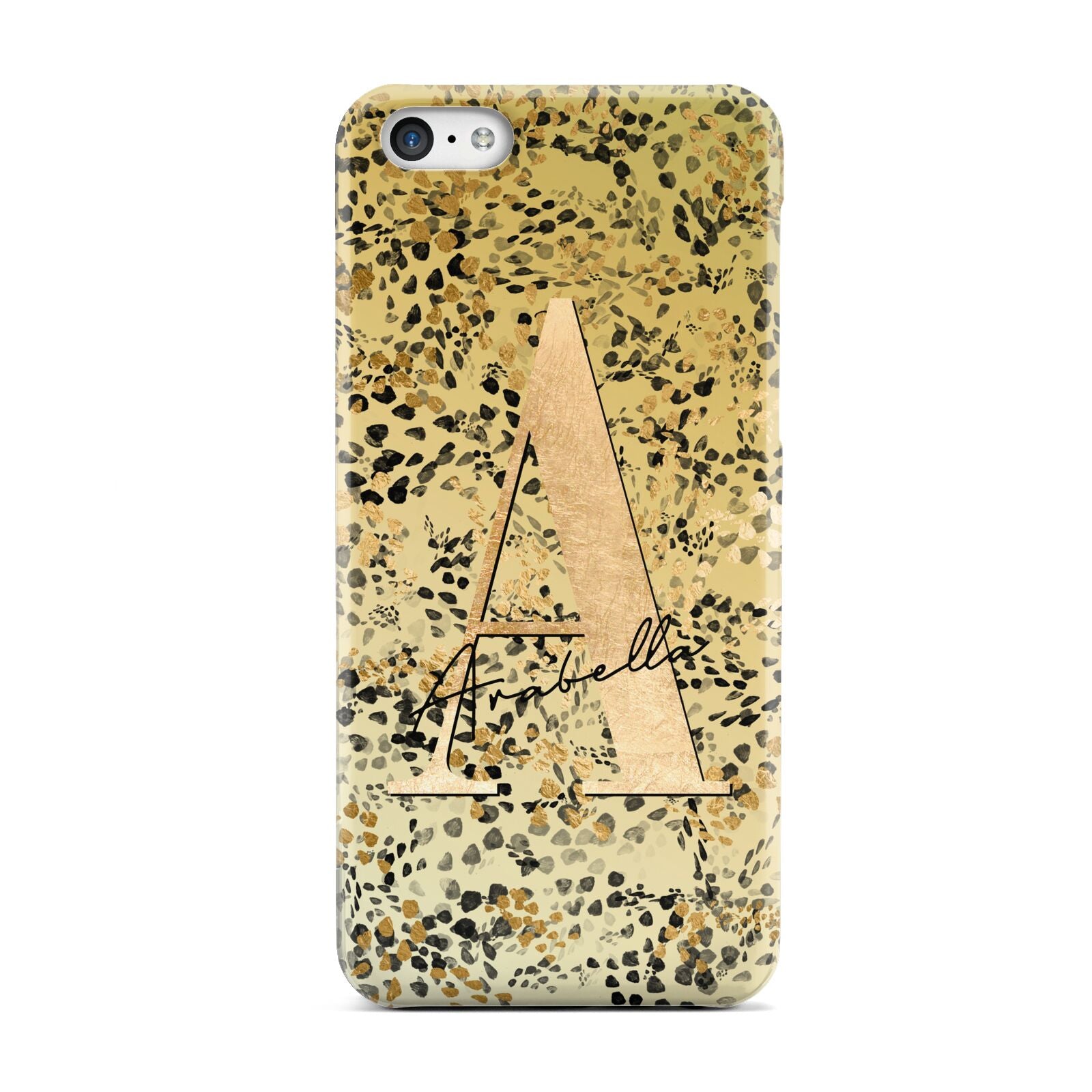 Personalised Gold Black Cheetah Apple iPhone 5c Case