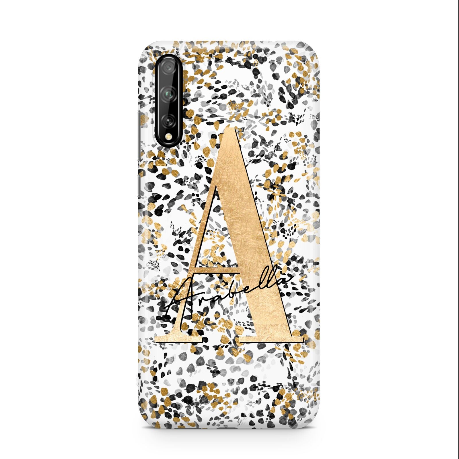 Personalised Gold Black Cheetah Huawei Enjoy 10s Phone Case