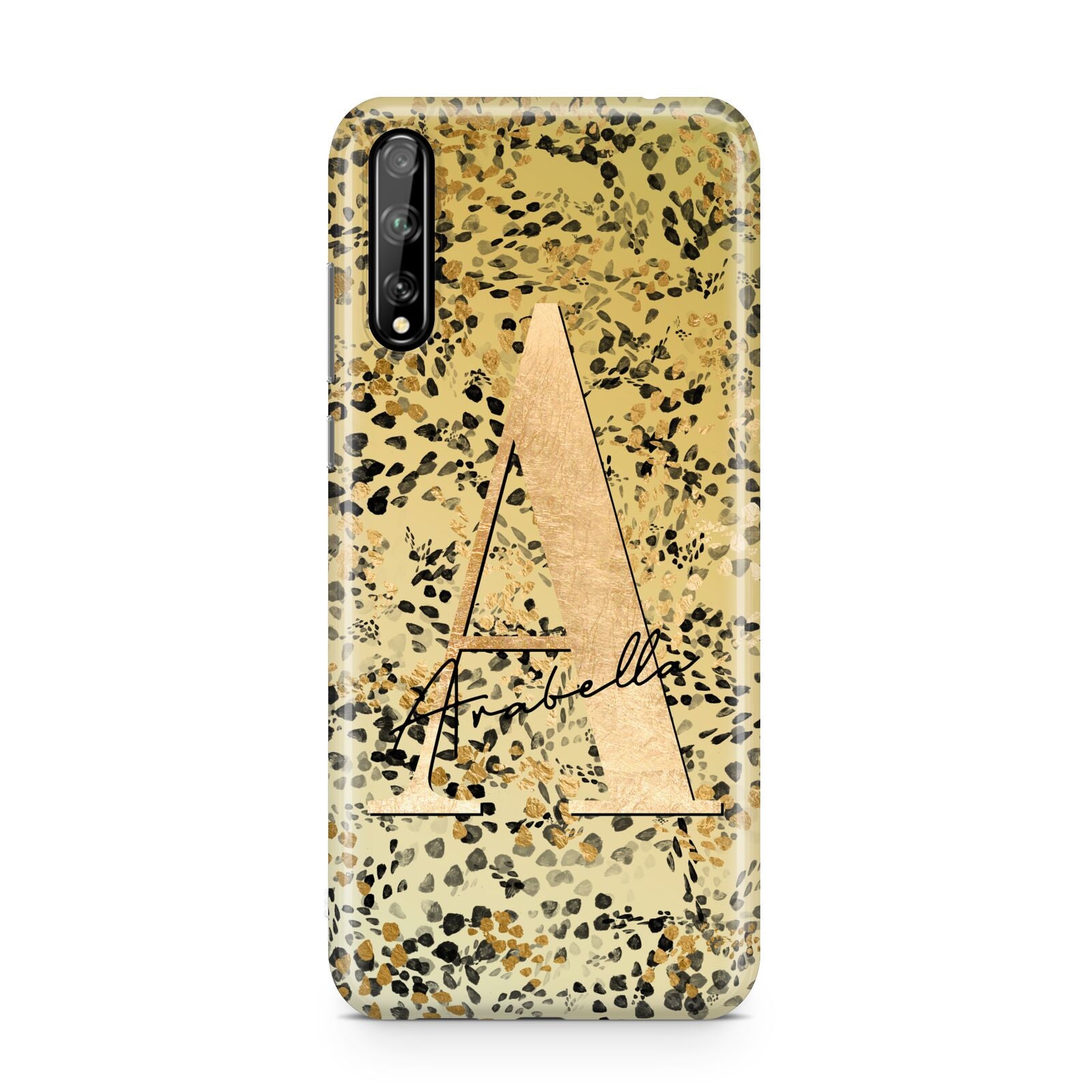 Personalised Gold Black Cheetah Huawei Enjoy 10s Phone Case