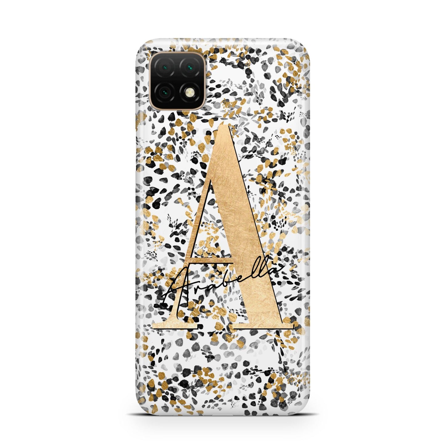 Personalised Gold Black Cheetah Huawei Enjoy 20 Phone Case