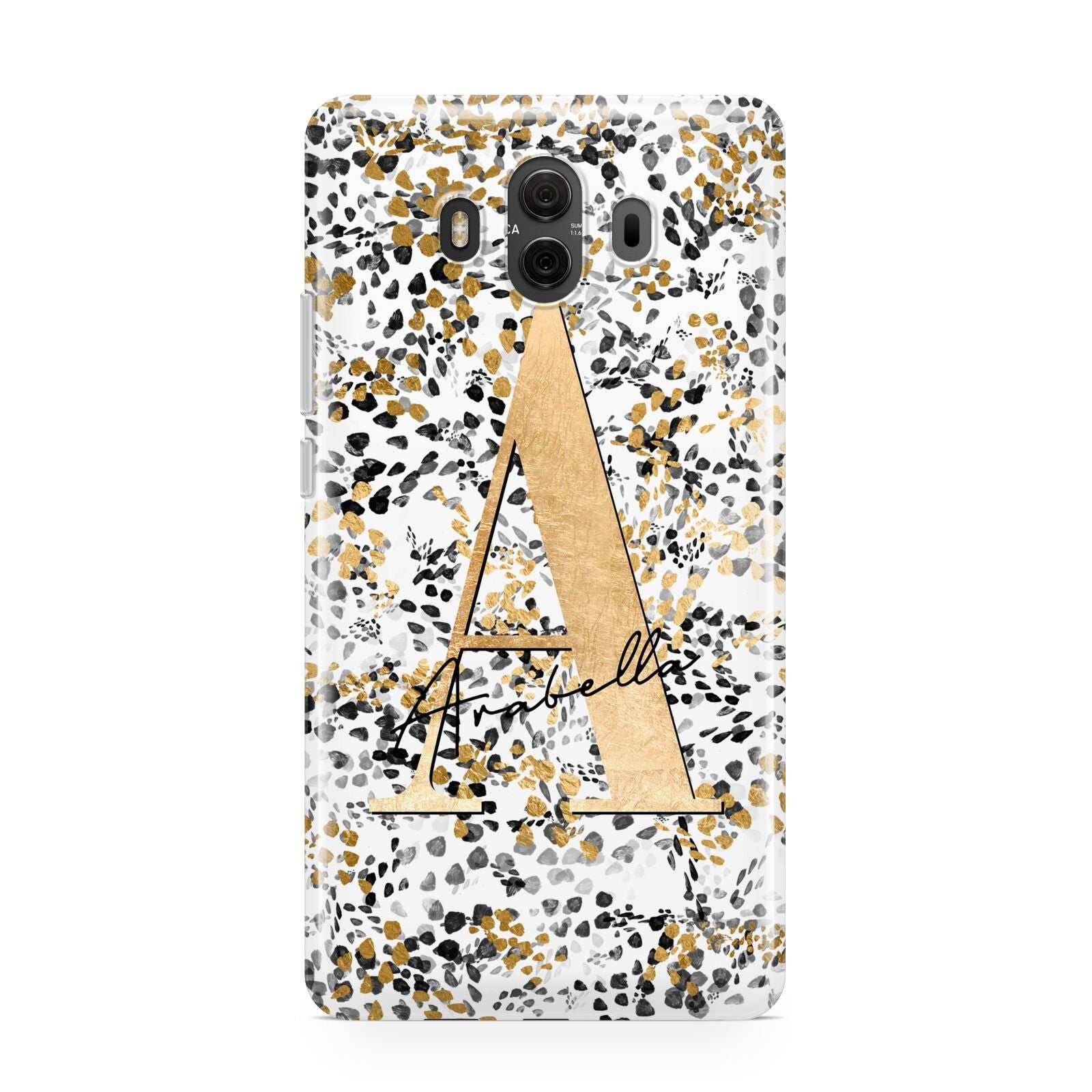 Personalised Gold Black Cheetah Huawei Mate 10 Protective Phone Case