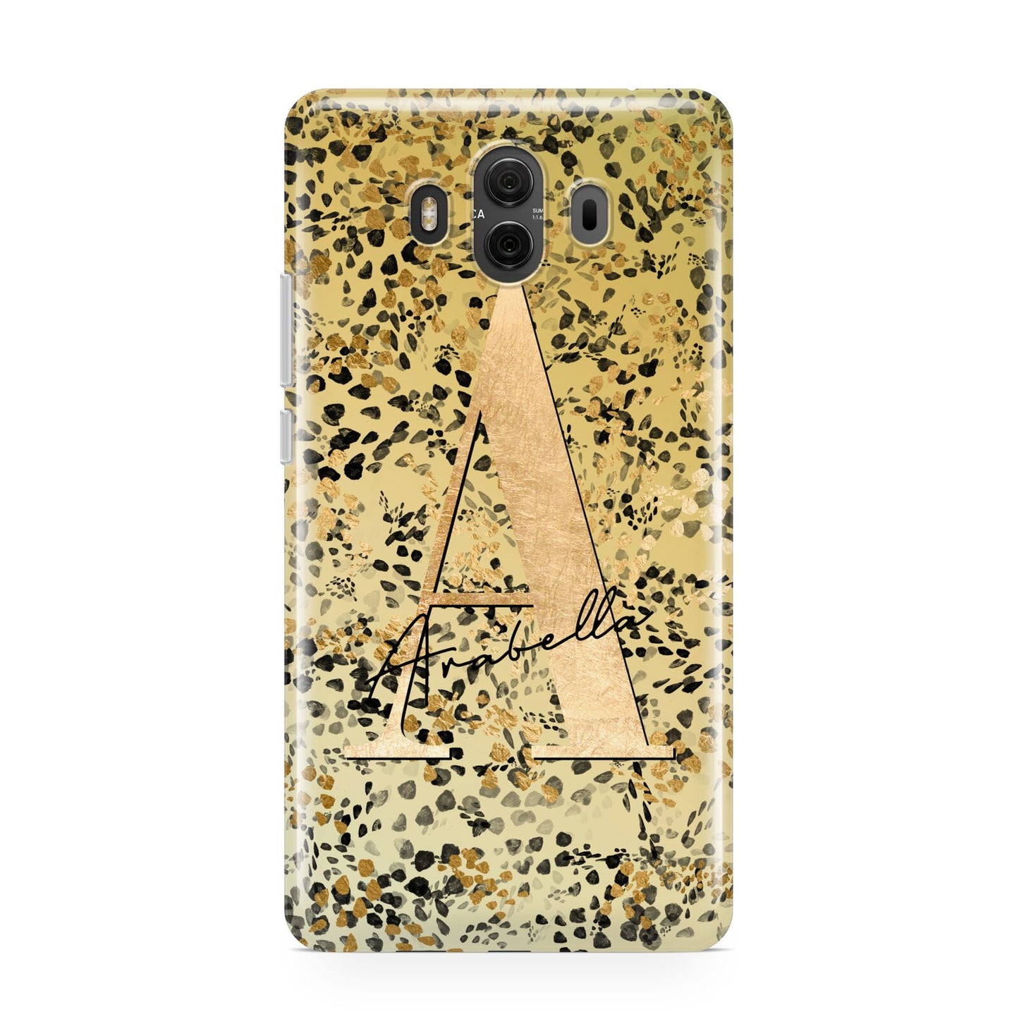 Personalised Gold Black Cheetah Huawei Mate 10 Protective Phone Case