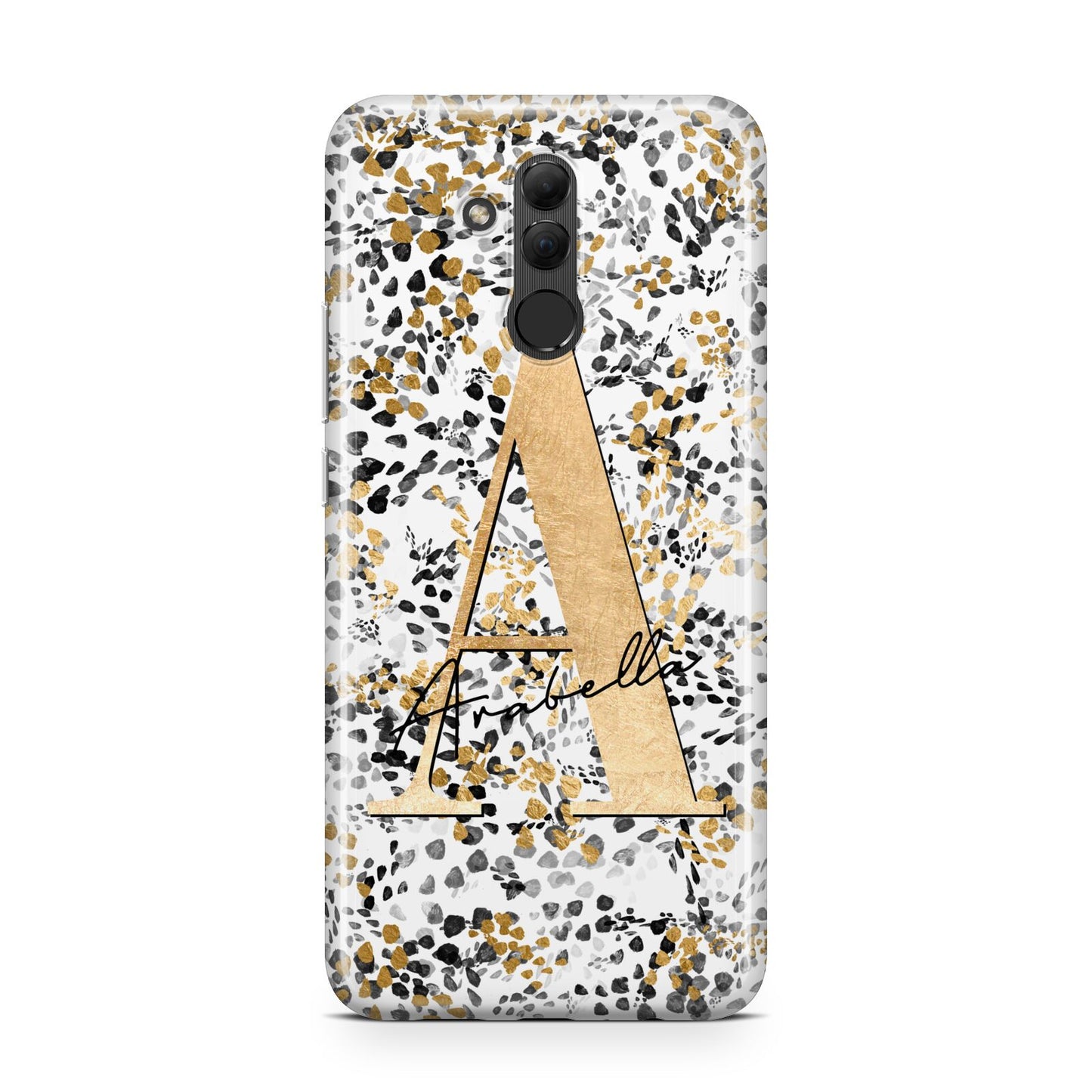 Personalised Gold Black Cheetah Huawei Mate 20 Lite