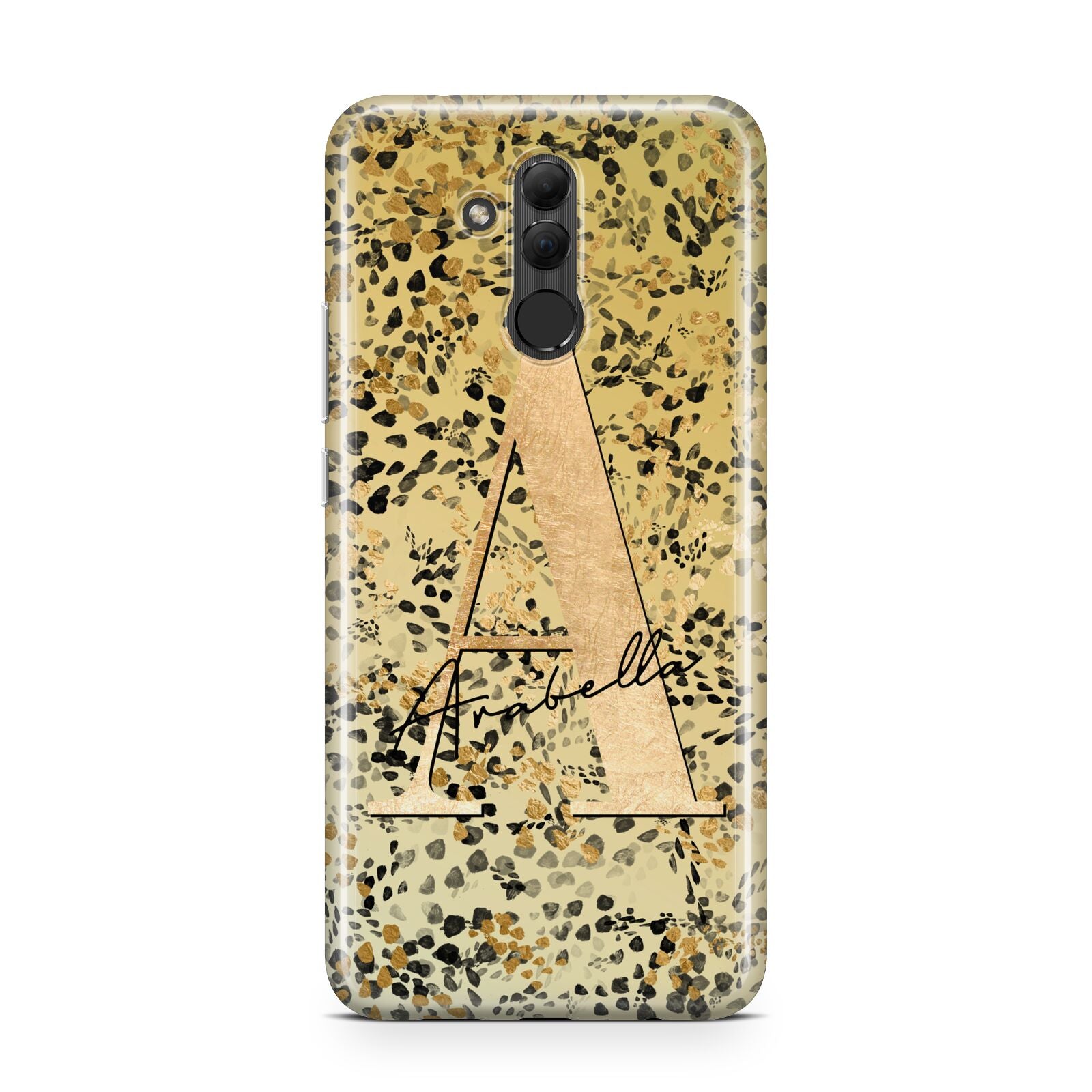 Personalised Gold Black Cheetah Huawei Mate 20 Lite