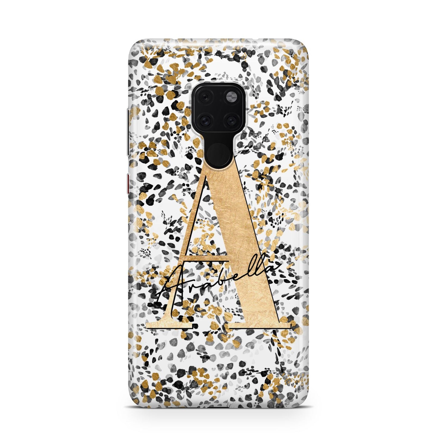 Personalised Gold Black Cheetah Huawei Mate 20 Phone Case