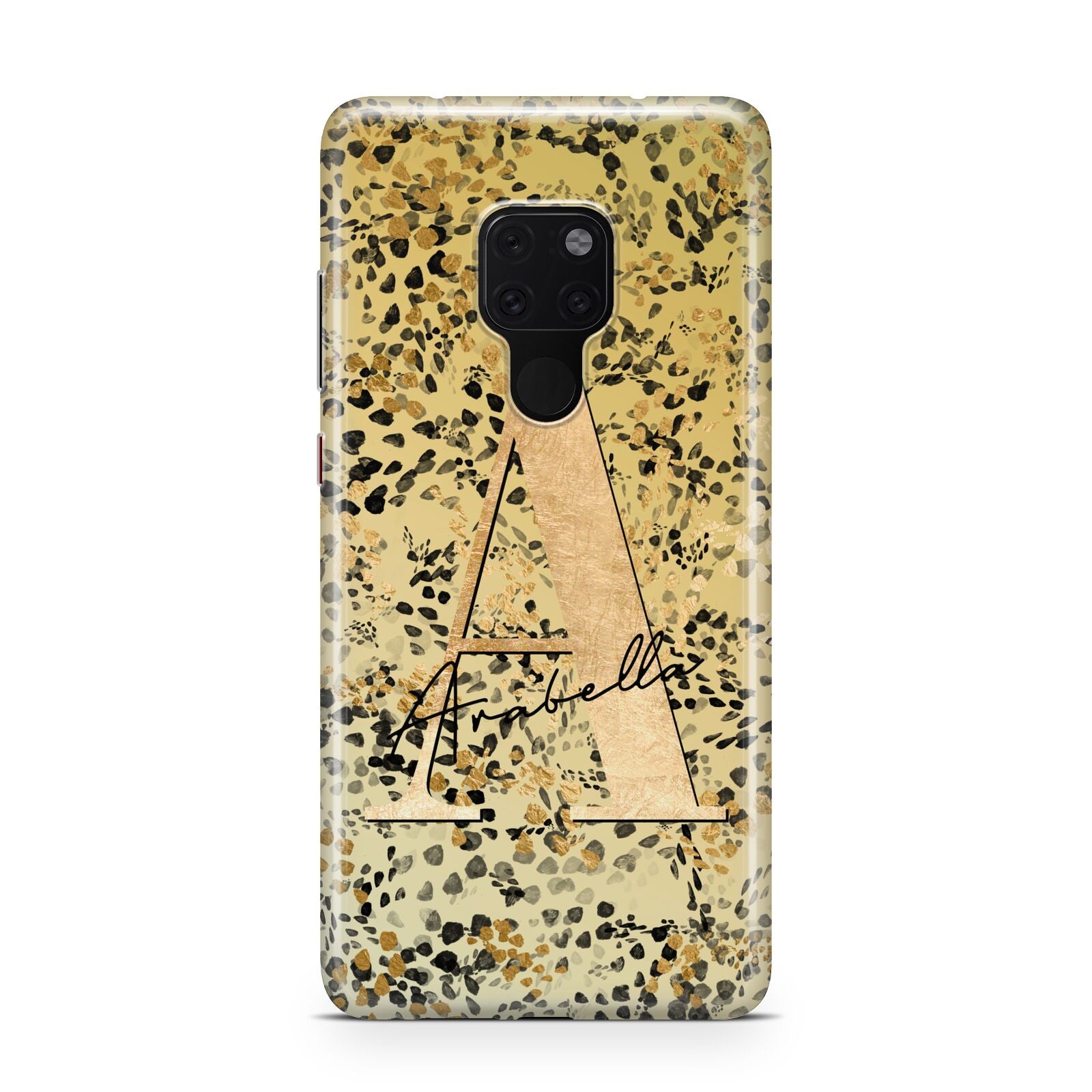 Personalised Gold Black Cheetah Huawei Mate 20 Phone Case