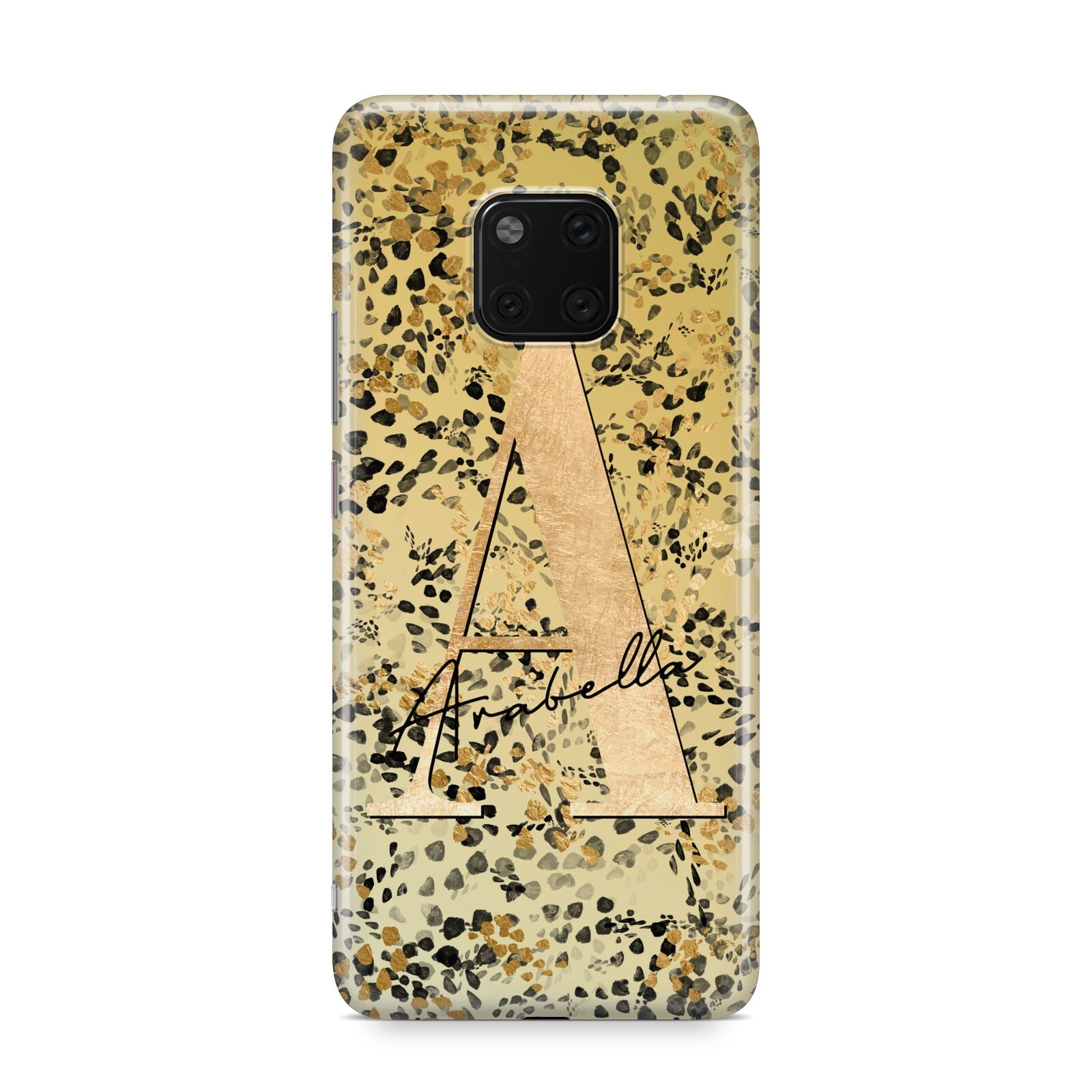 Personalised Gold Black Cheetah Huawei Mate 20 Pro Phone Case