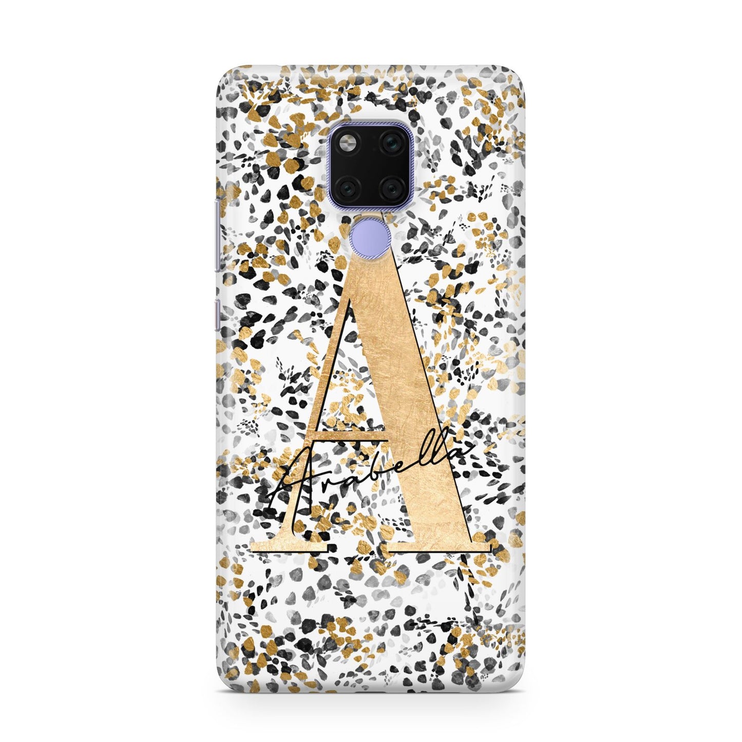 Personalised Gold Black Cheetah Huawei Mate 20X Phone Case