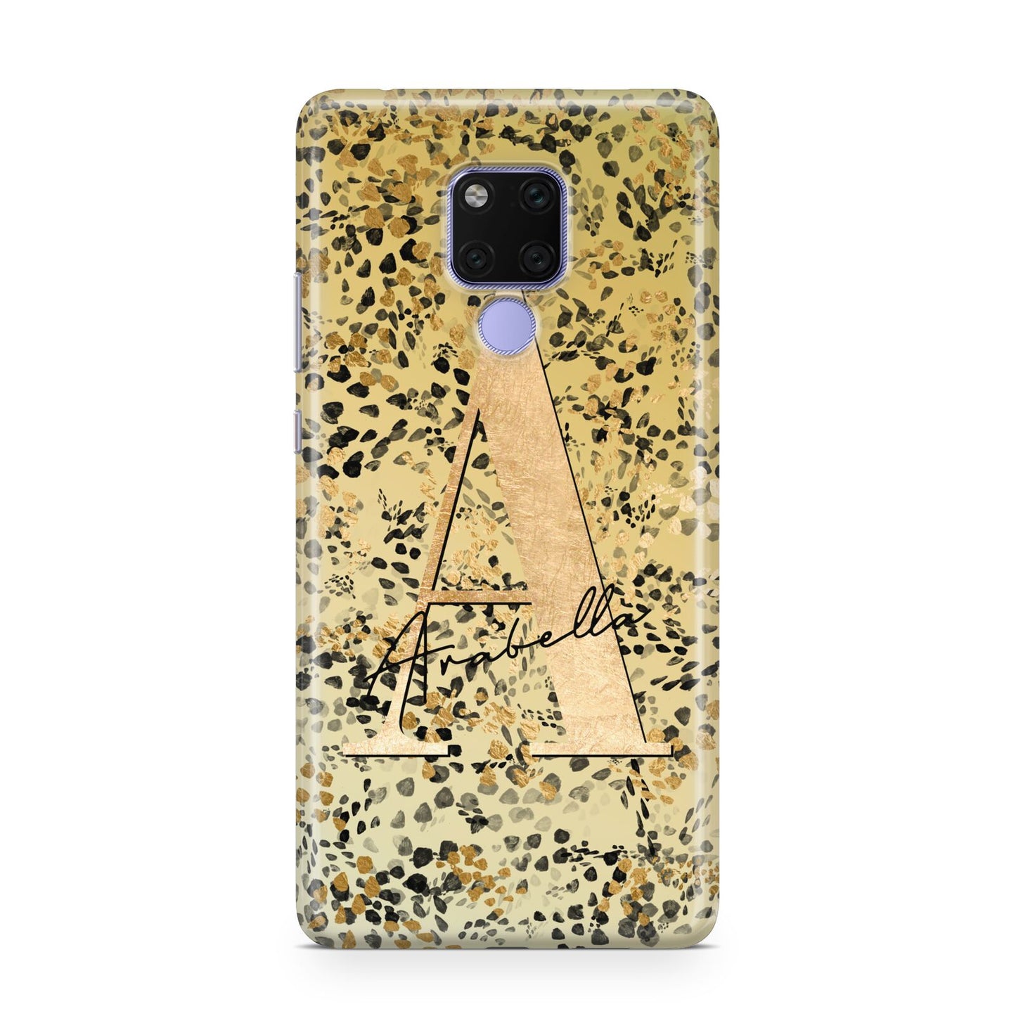 Personalised Gold Black Cheetah Huawei Mate 20X Phone Case