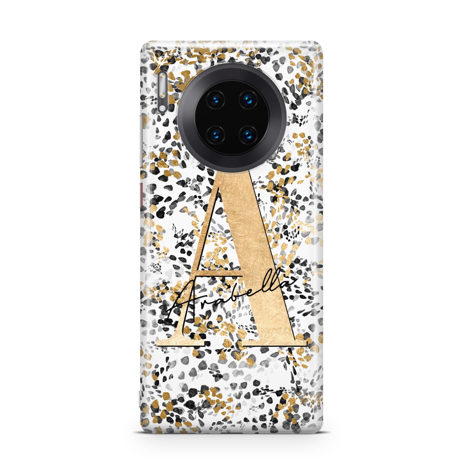 Personalised Gold Black Cheetah Huawei Mate 30 Pro Phone Case