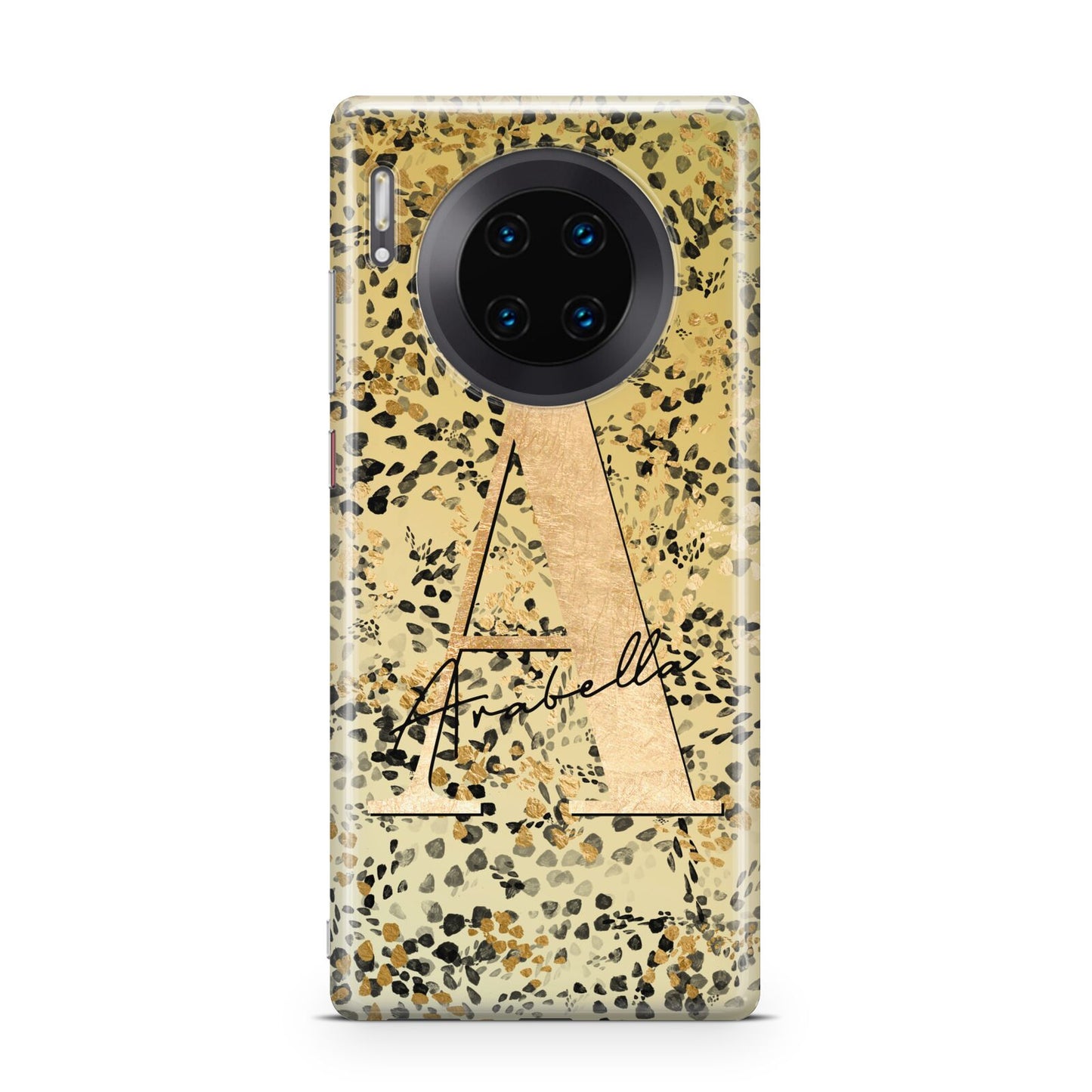 Personalised Gold Black Cheetah Huawei Mate 30 Pro Phone Case