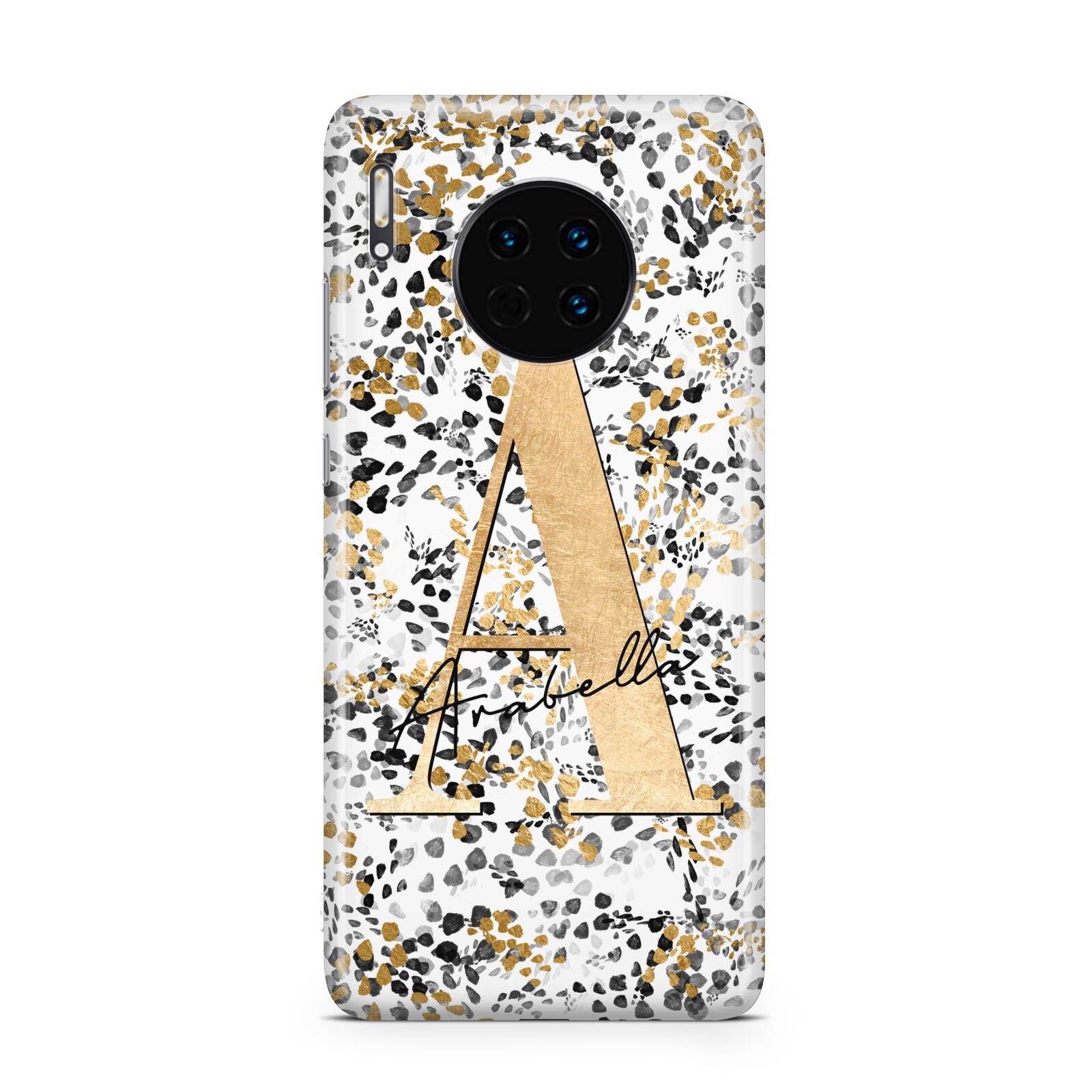 Personalised Gold Black Cheetah Huawei Mate 30