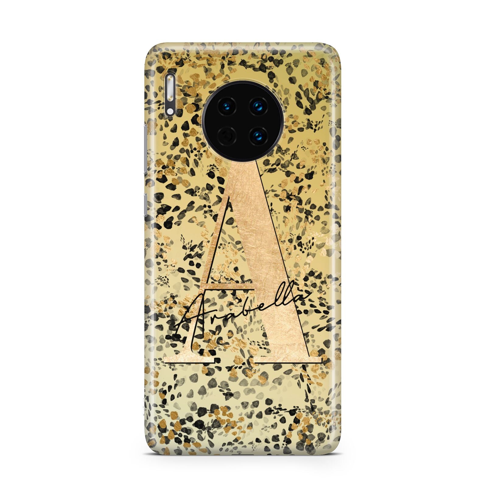 Personalised Gold Black Cheetah Huawei Mate 30