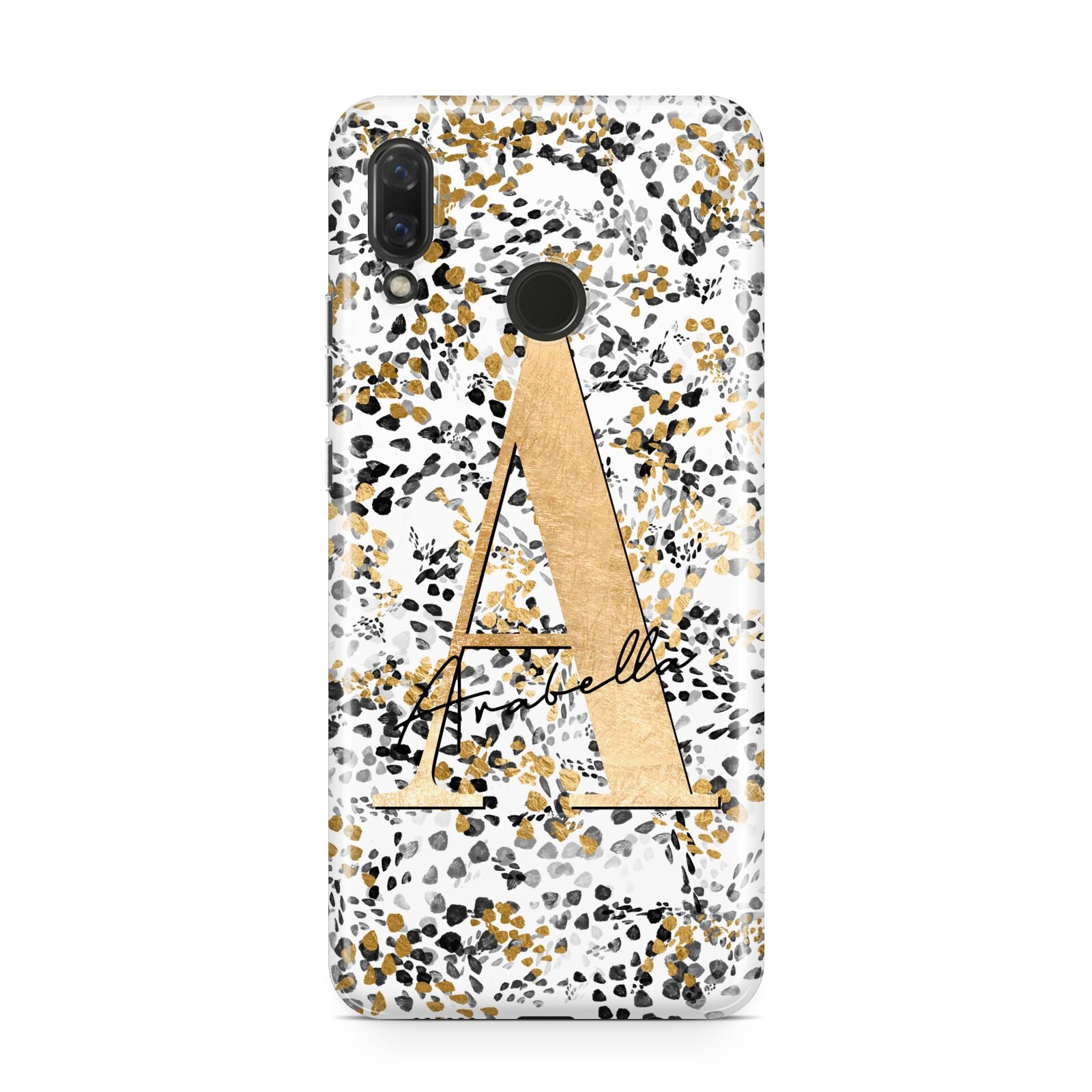 Personalised Gold Black Cheetah Huawei Nova 3 Phone Case