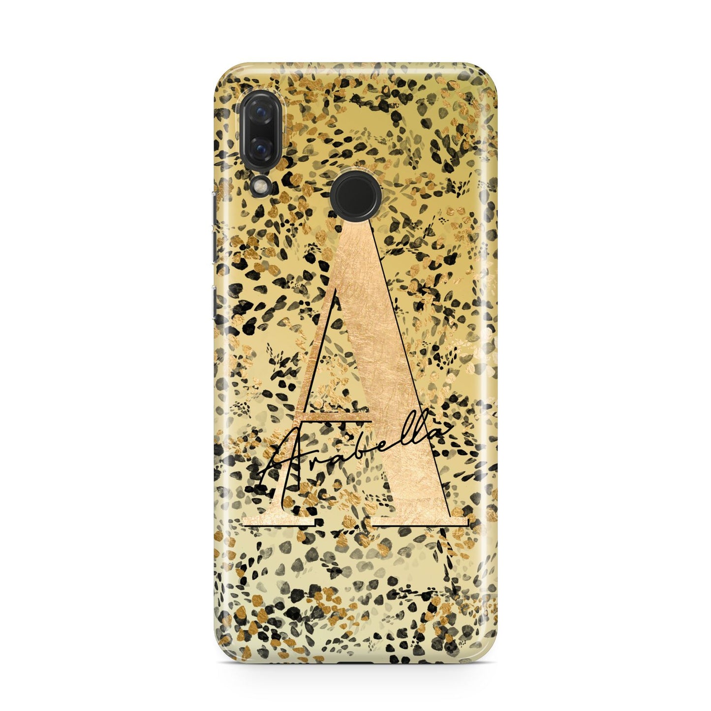 Personalised Gold Black Cheetah Huawei Nova 3 Phone Case