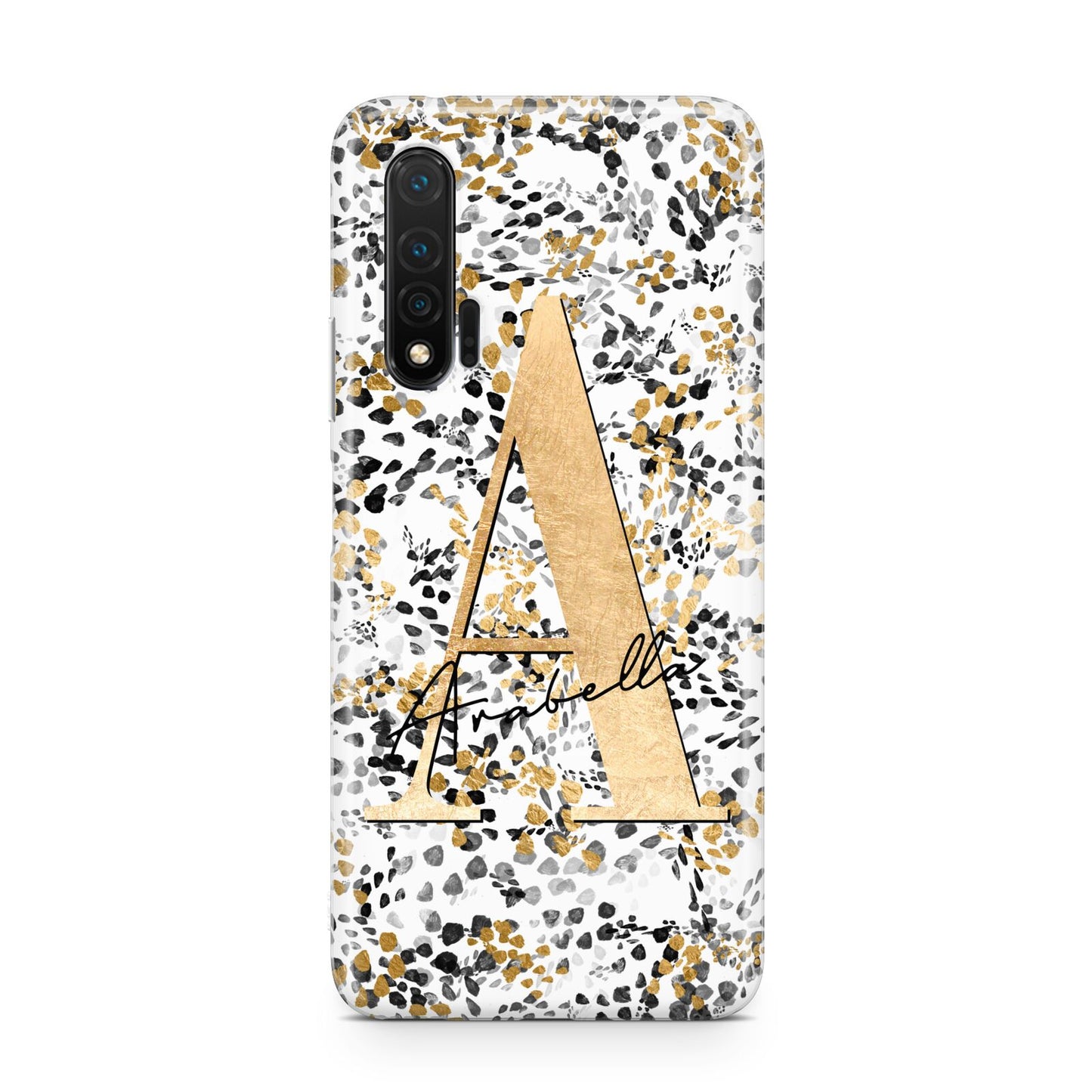 Personalised Gold Black Cheetah Huawei Nova 6 Phone Case