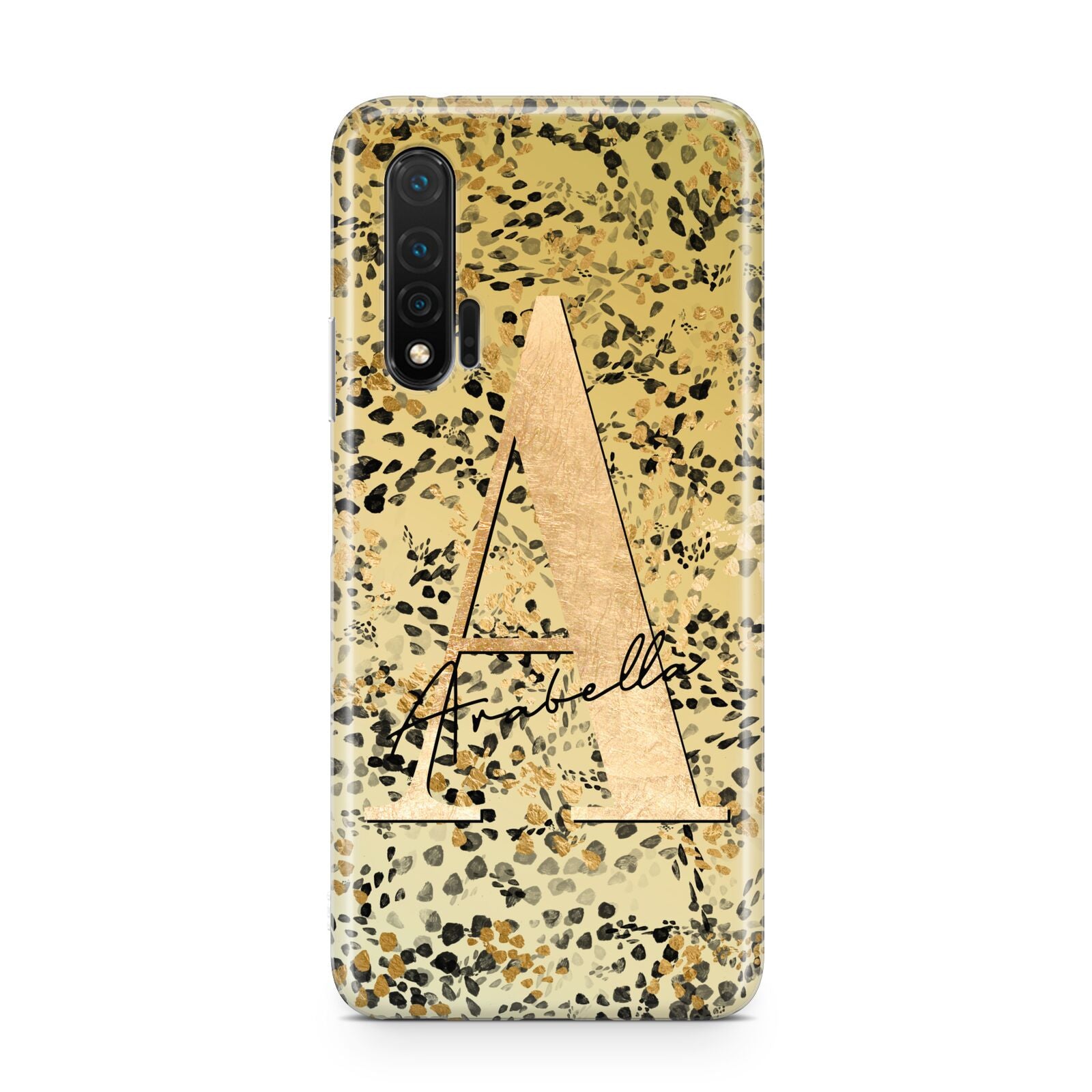 Personalised Gold Black Cheetah Huawei Nova 6 Phone Case