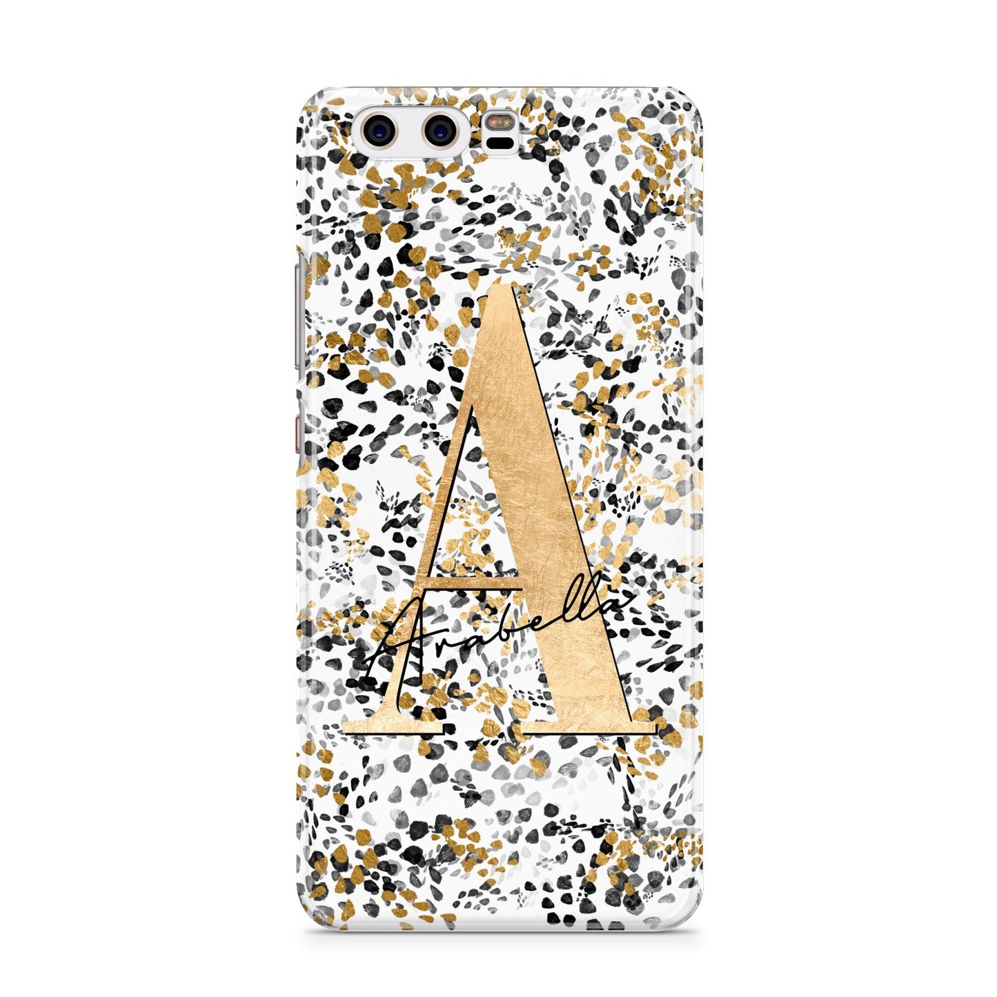 Personalised Gold Black Cheetah Huawei P10 Phone Case