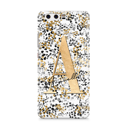 Personalised Gold Black Cheetah Huawei P10 Phone Case