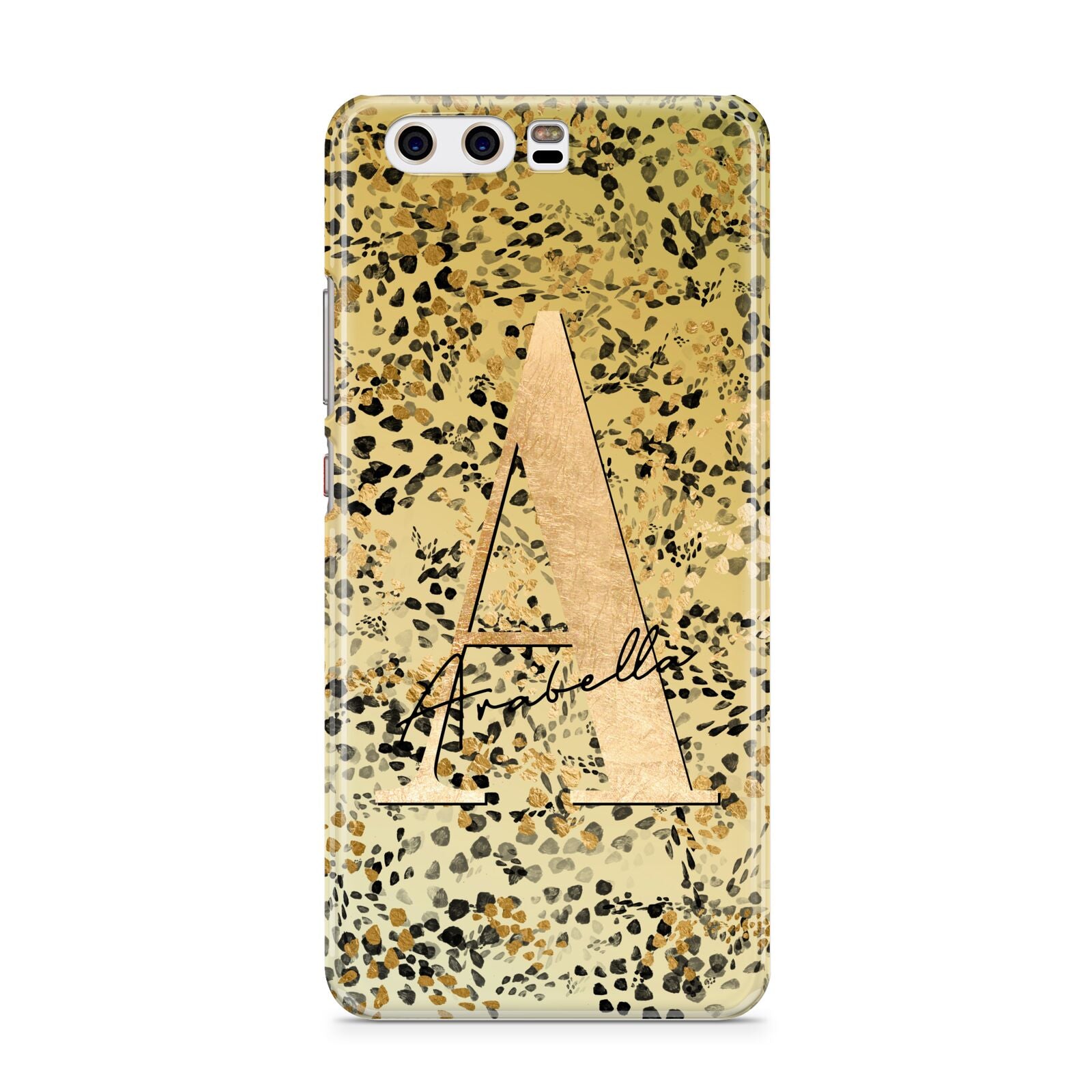 Personalised Gold Black Cheetah Huawei P10 Phone Case